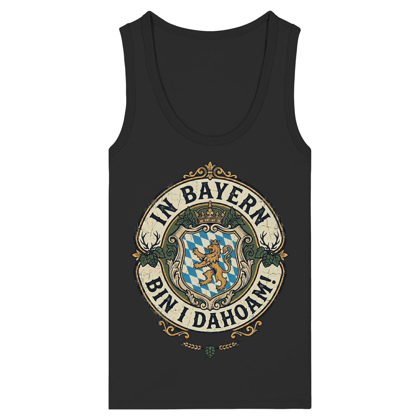 IN BAYERN BIN I DAHOAM! - Womens Organic Fitted Tank Top - BayrischerHumor