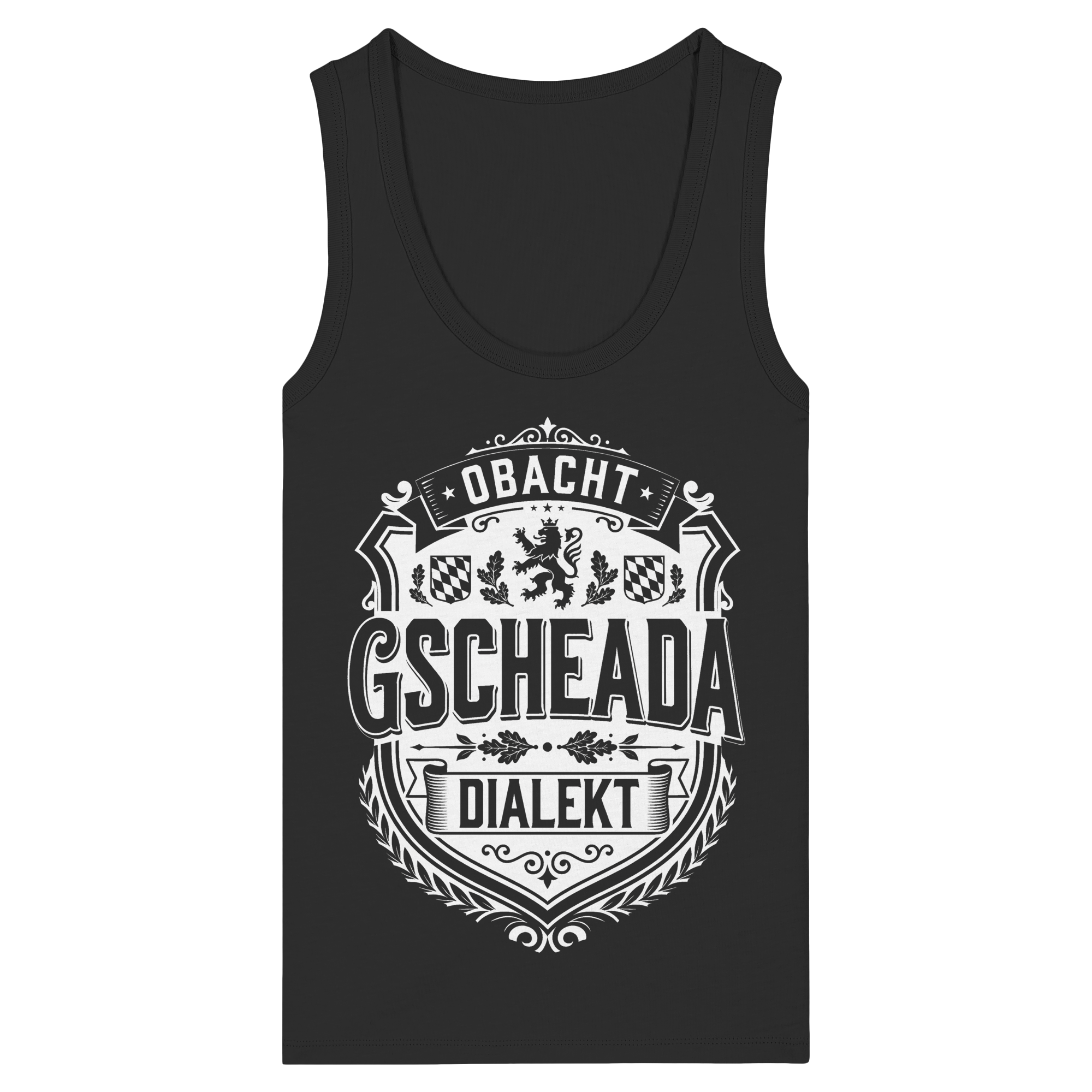OBACHT GSCHEADA DIALEKT - Womens Organic Fitted Tank Top - BayrischerHumor