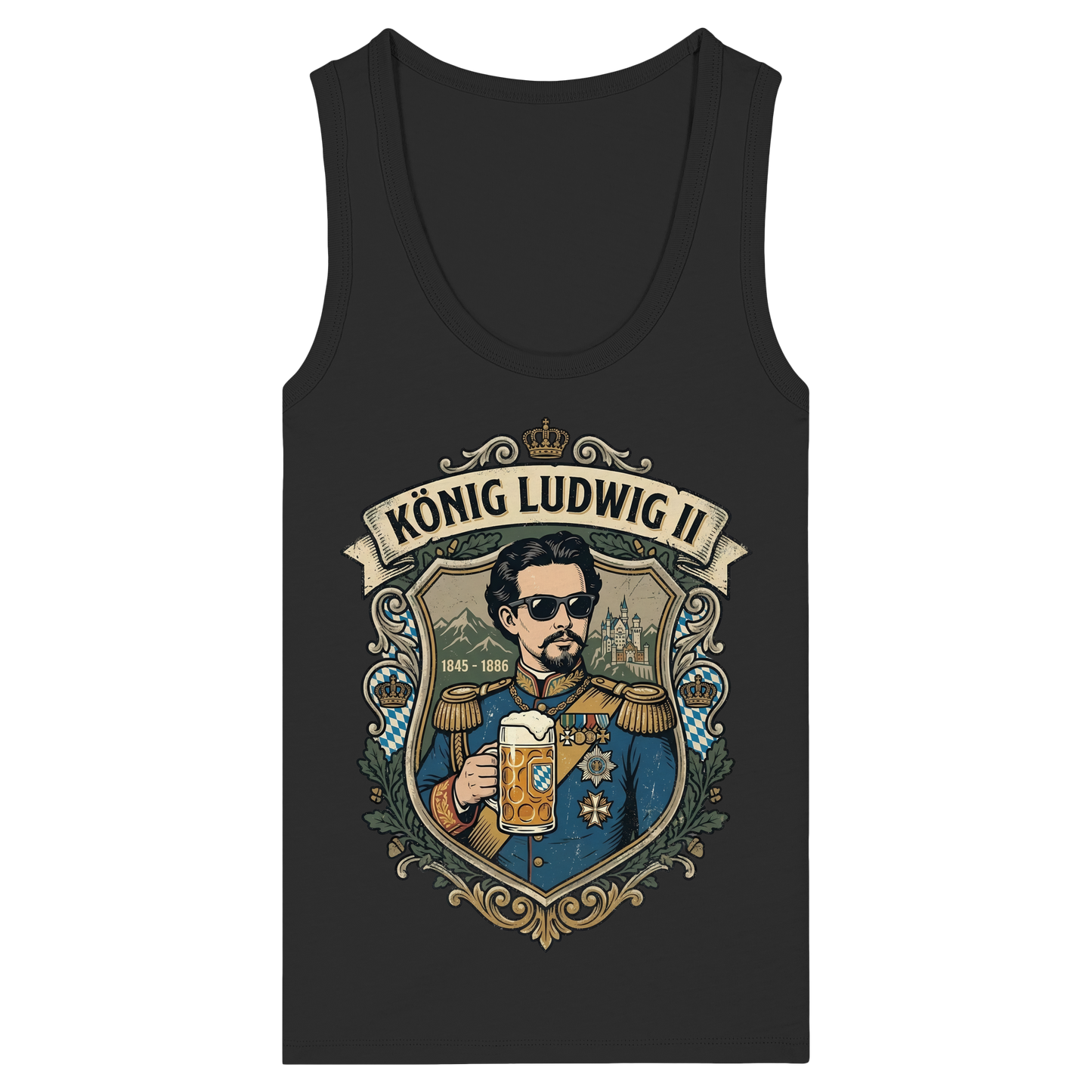 KÖNIG LUDWIG II - Womens Organic Fitted Tank Top - BayrischerHumor