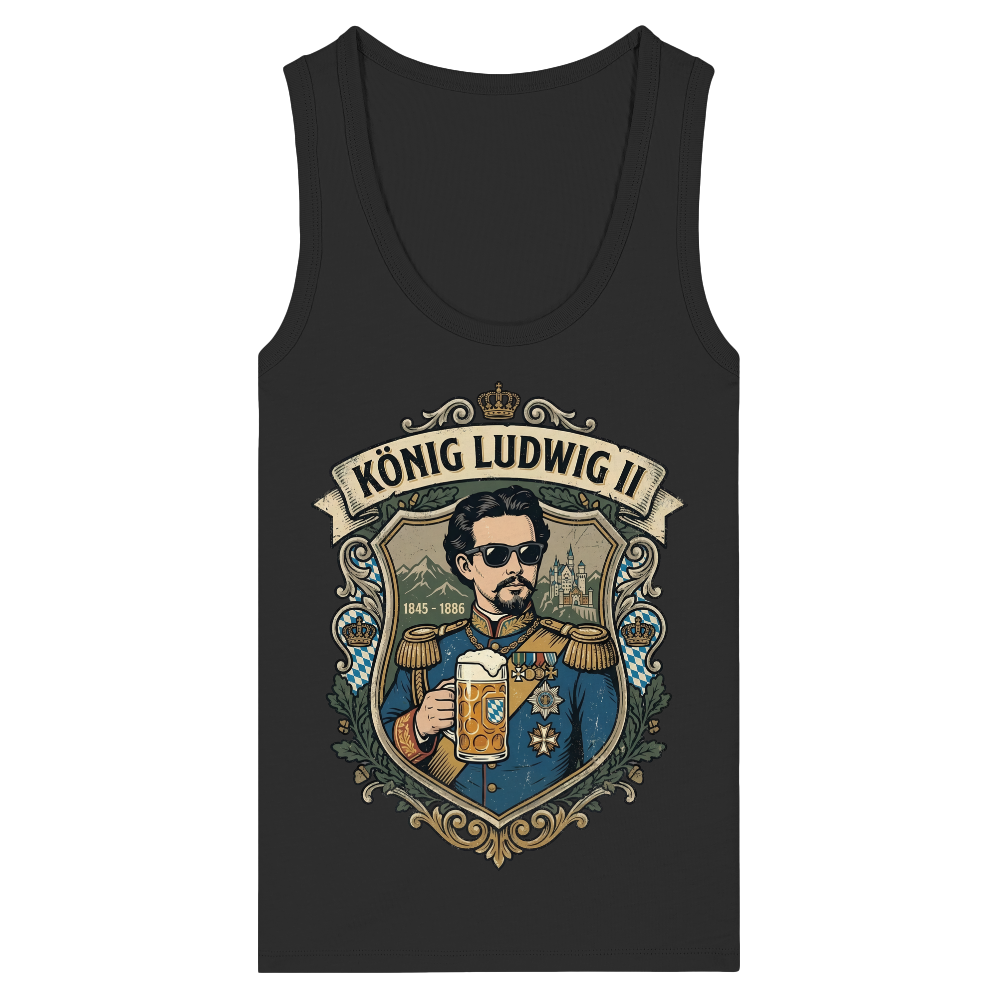 KÖNIG LUDWIG II - Womens Organic Fitted Tank Top - BayrischerHumor