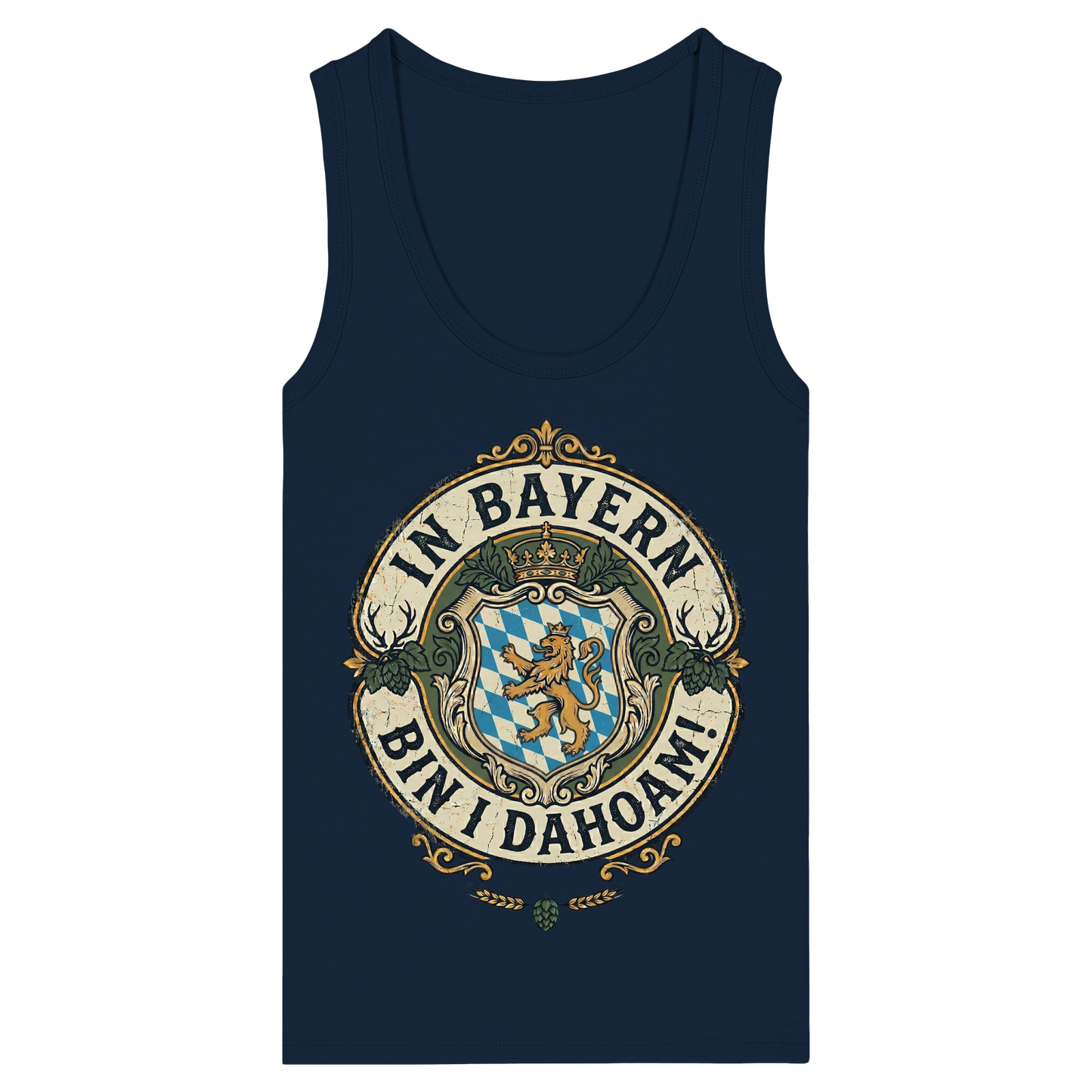 IN BAYERN BIN I DAHOAM! - Womens Organic Fitted Tank Top - BayrischerHumor