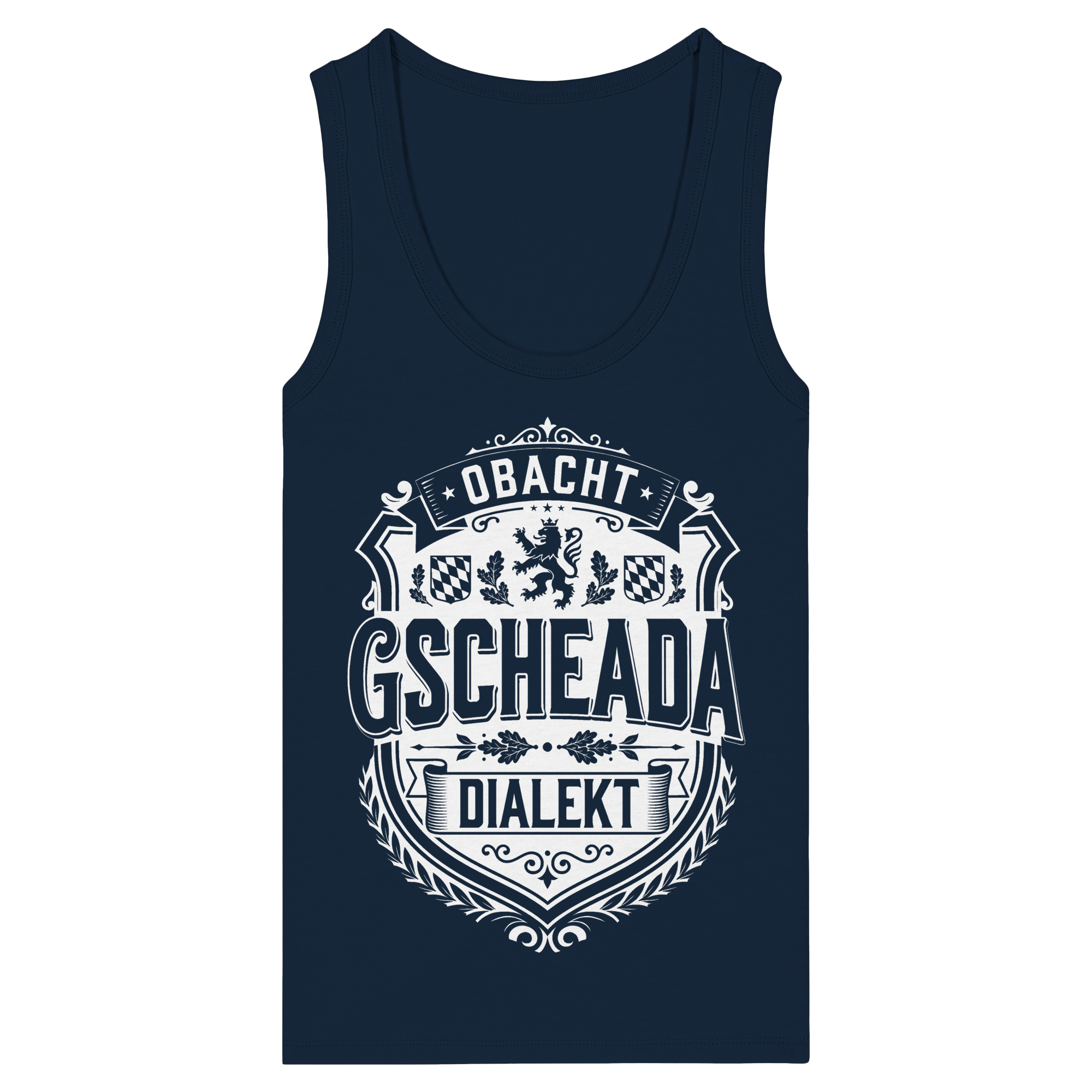 OBACHT GSCHEADA DIALEKT - Womens Organic Fitted Tank Top - BayrischerHumor