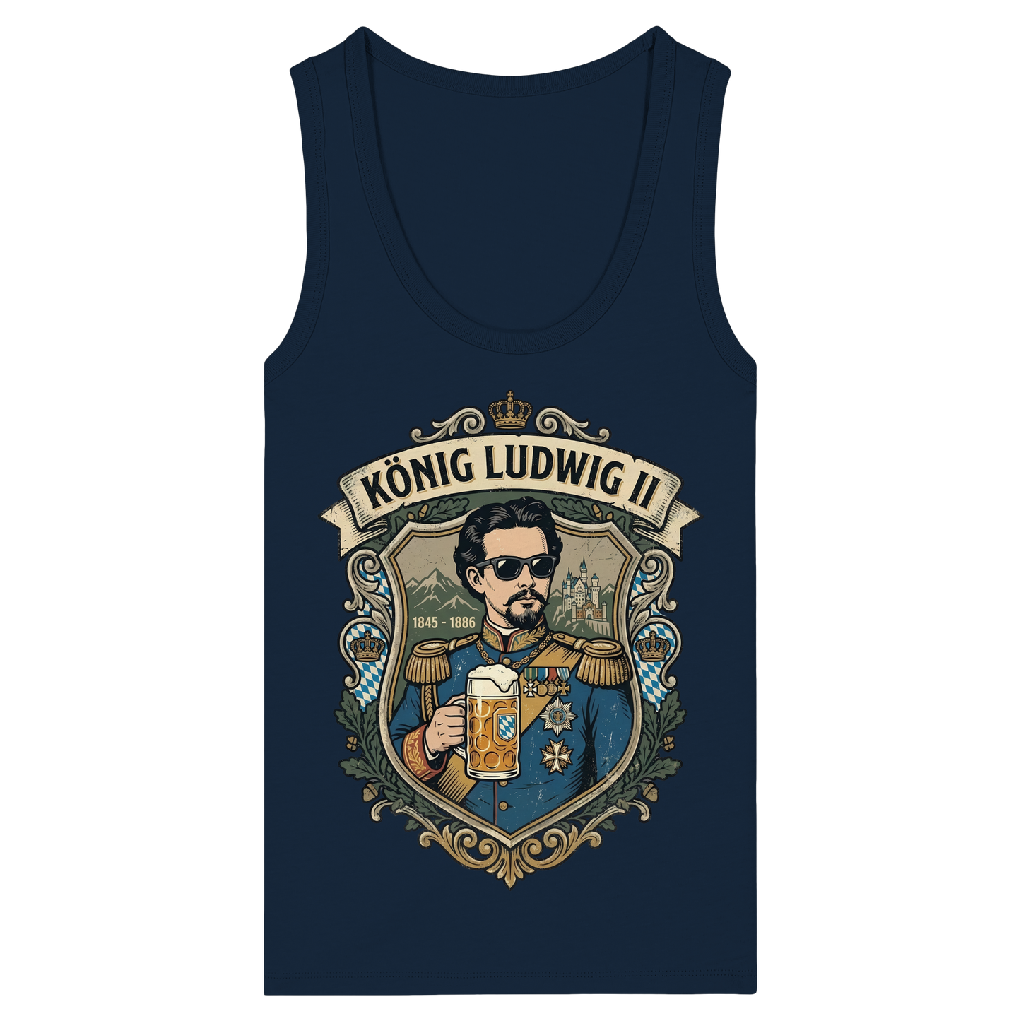 KÖNIG LUDWIG II - Womens Organic Fitted Tank Top - BayrischerHumor