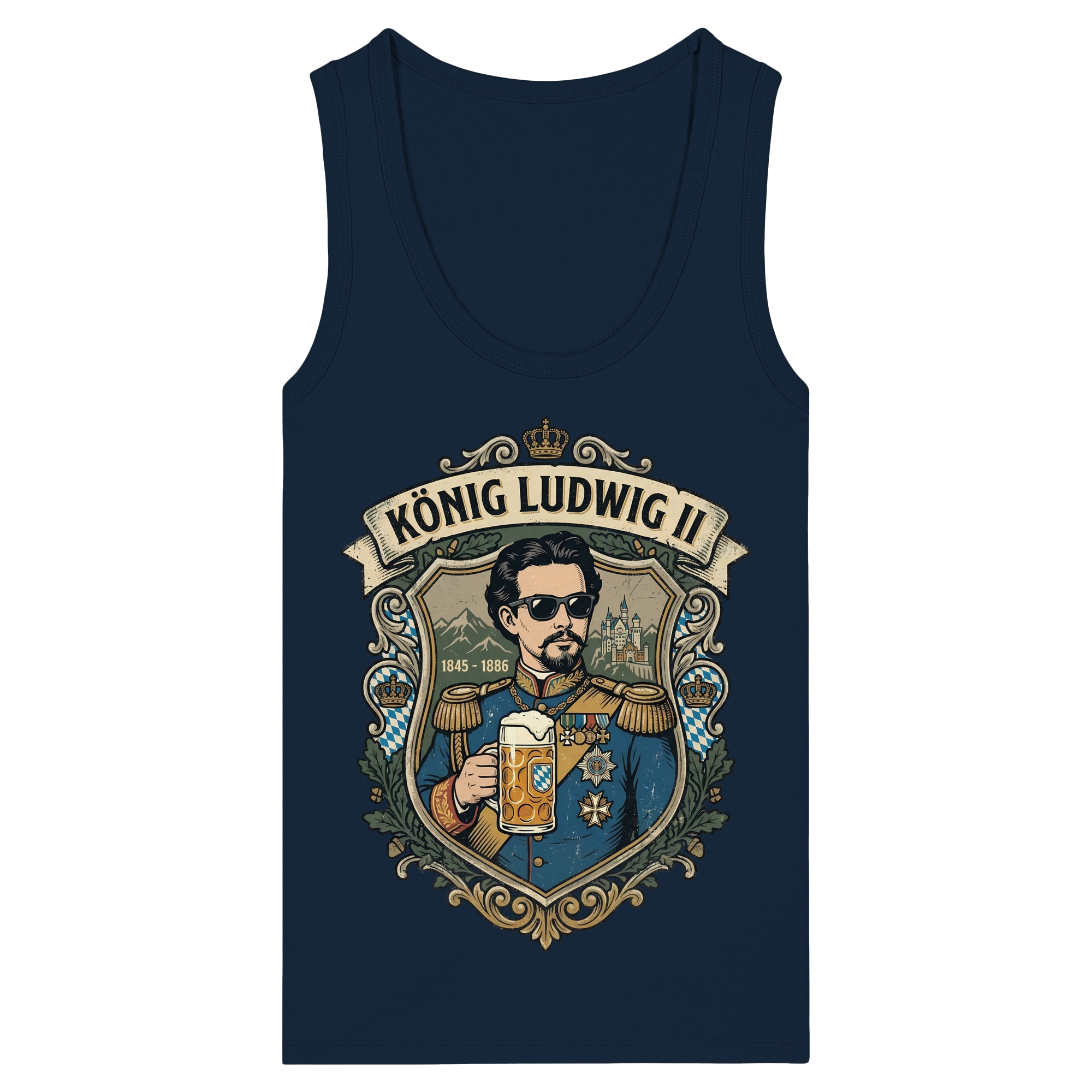 KÖNIG LUDWIG II - Womens Organic Fitted Tank Top - BayrischerHumor