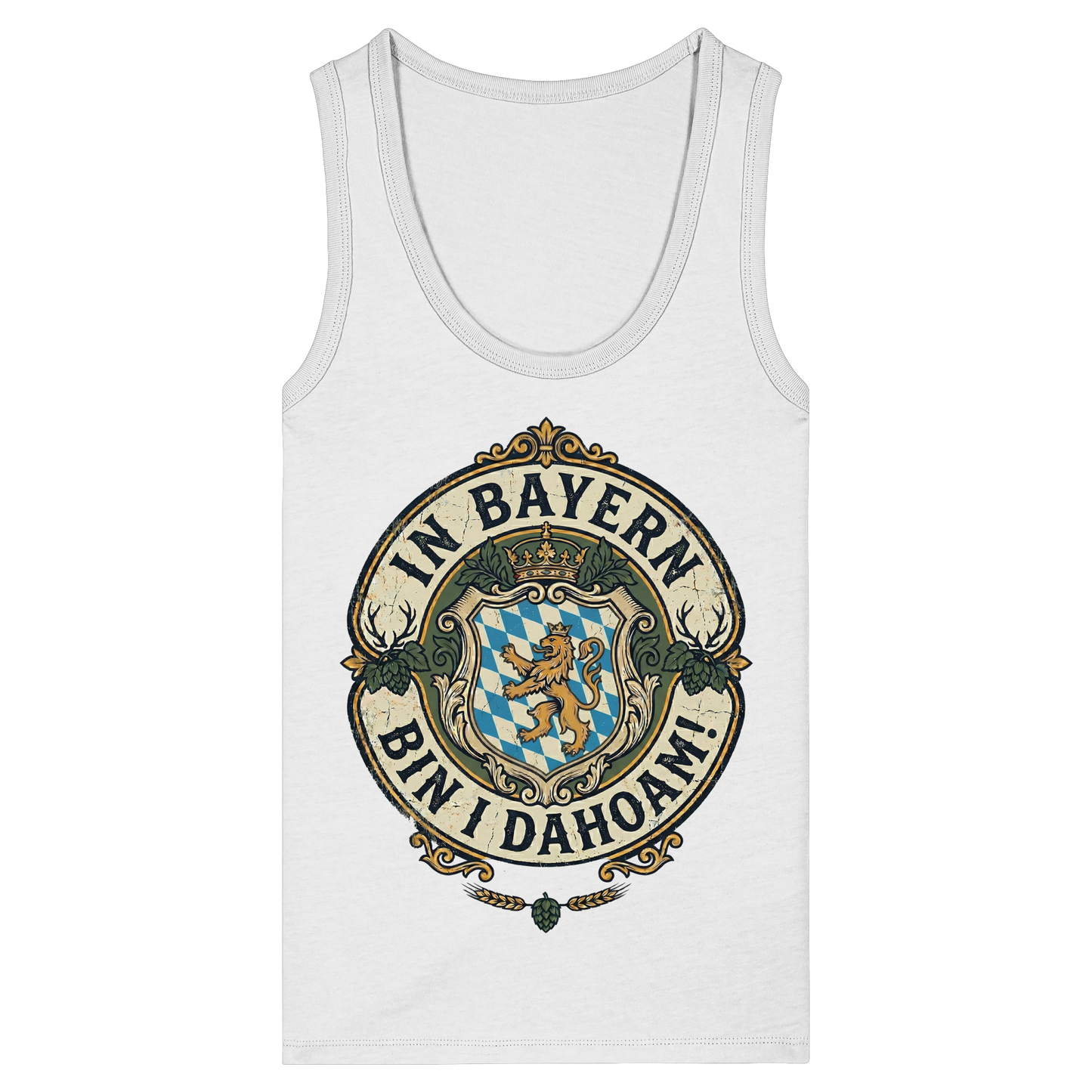 IN BAYERN BIN I DAHOAM! - Womens Organic Fitted Tank Top - BayrischerHumor