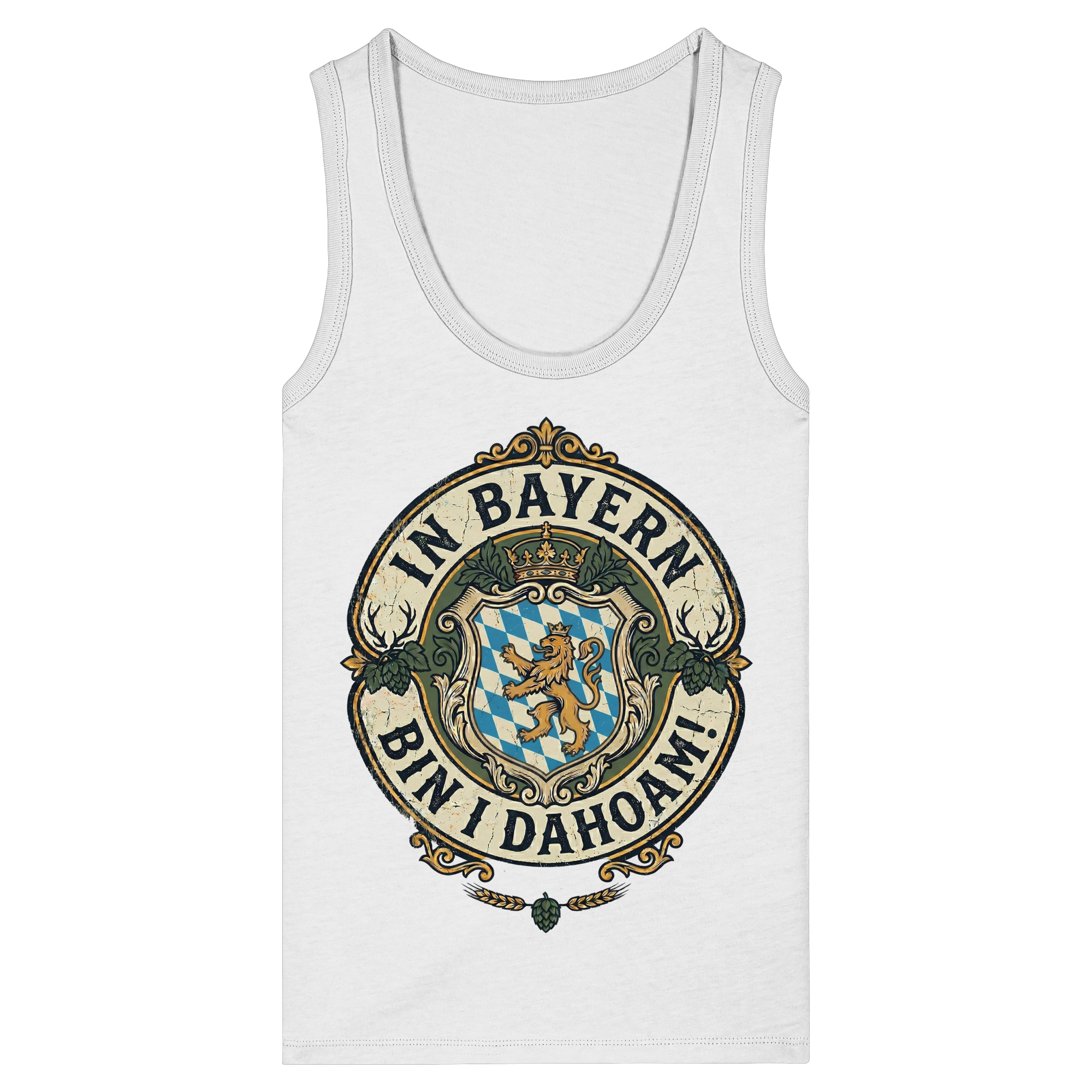 IN BAYERN BIN I DAHOAM! - Womens Organic Fitted Tank Top - BayrischerHumor