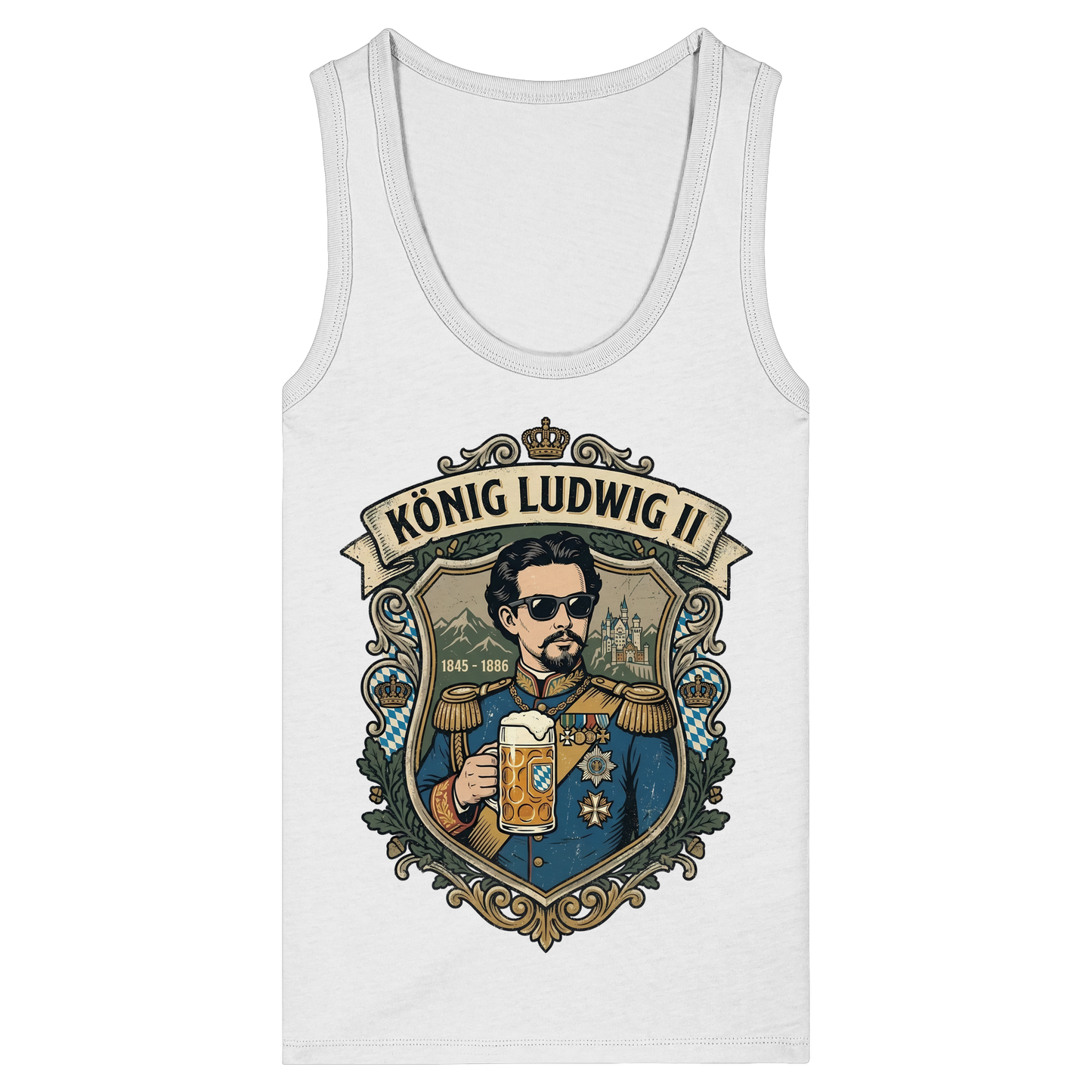 KÖNIG LUDWIG II - Womens Organic Fitted Tank Top - BayrischerHumor