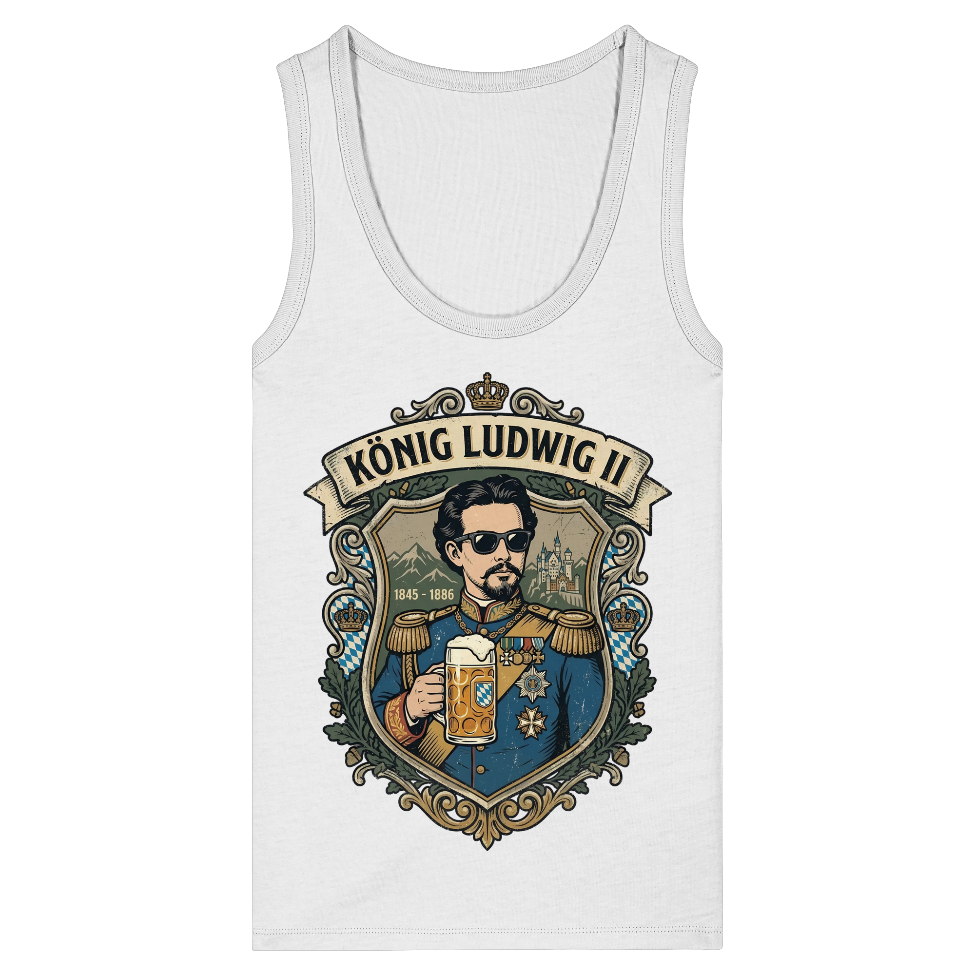 KÖNIG LUDWIG II - Womens Organic Fitted Tank Top - BayrischerHumor