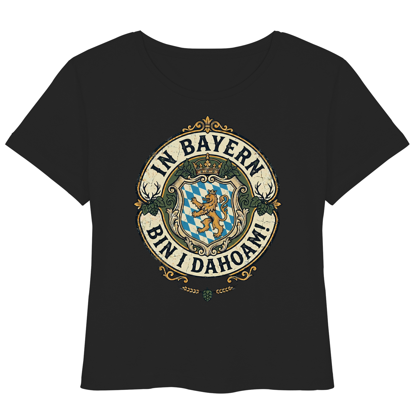 IN BAYERN BIN I DAHOAM! - Womens Organic Lightweight T-Shirt - BayrischerHumor