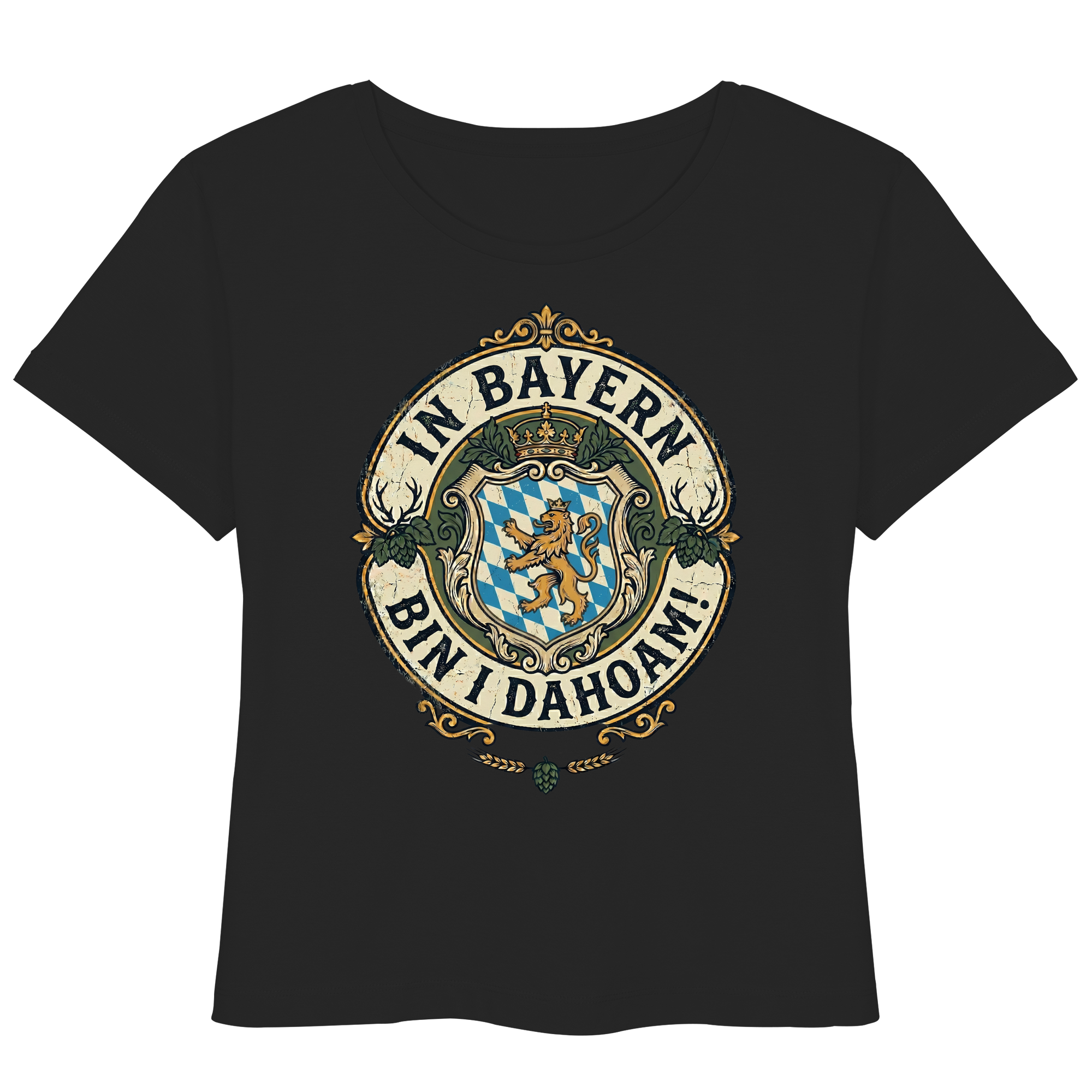 IN BAYERN BIN I DAHOAM! - Womens Organic Lightweight T-Shirt - BayrischerHumor