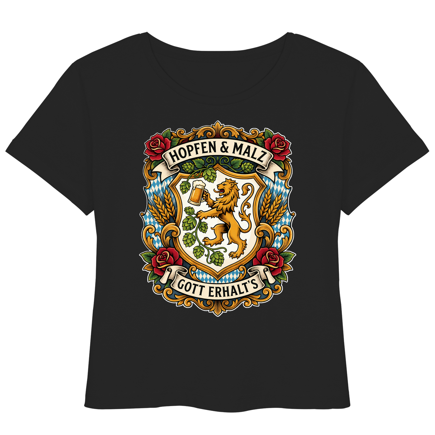 HOPFEN & MALZ - GOTT ERHALT`S - Womens Organic Lightweight T-Shirt - BayrischerHumor