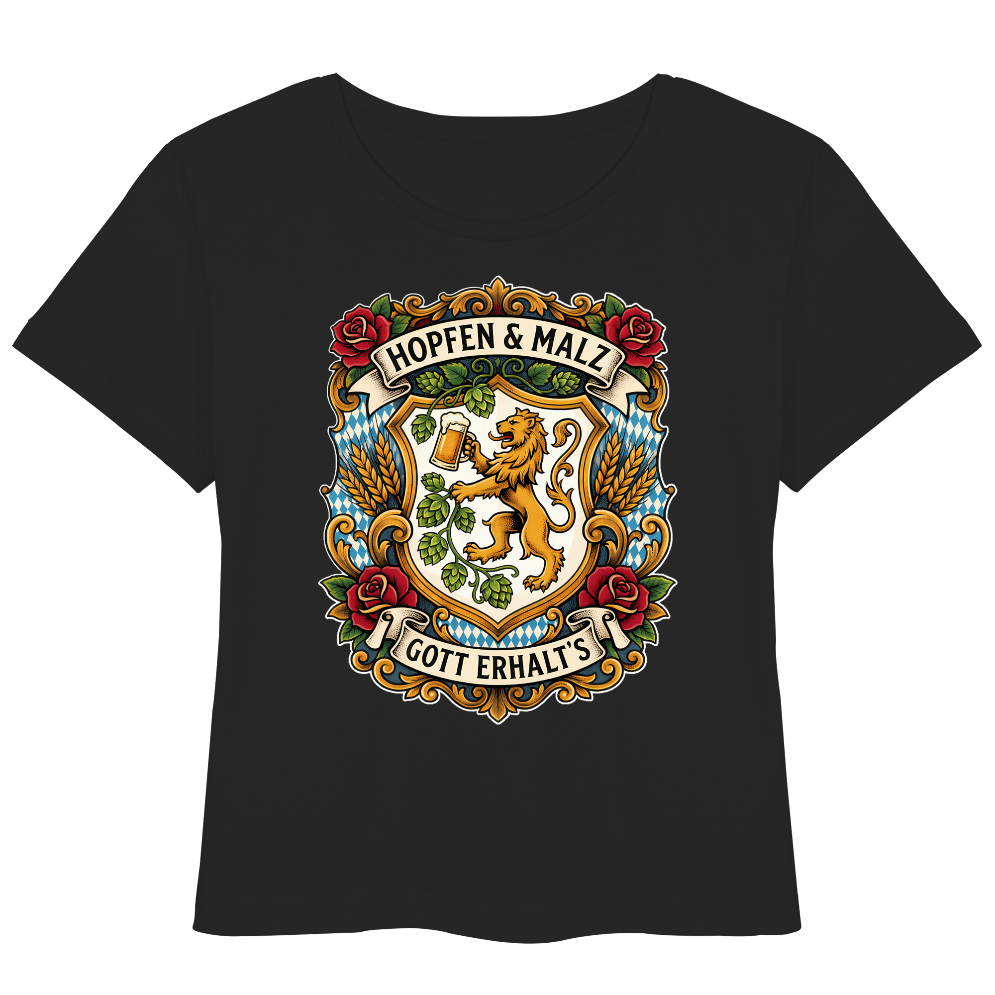 HOPFEN & MALZ - GOTT ERHALT`S - Womens Organic Lightweight T-Shirt - BayrischerHumor