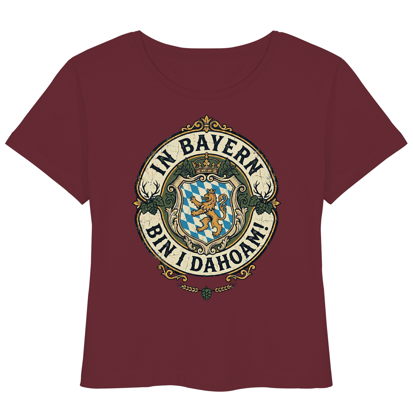 IN BAYERN BIN I DAHOAM! - Womens Organic Lightweight T-Shirt - BayrischerHumor