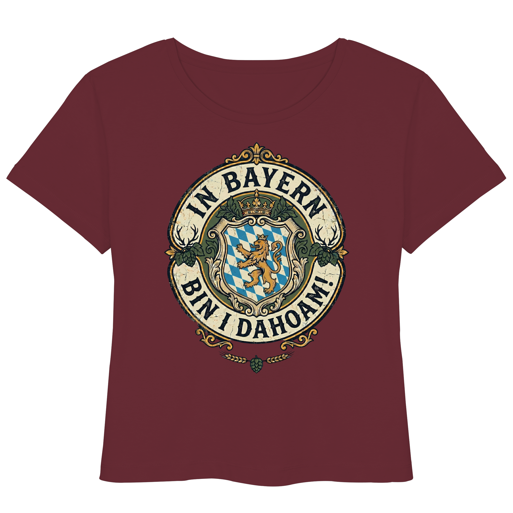 IN BAYERN BIN I DAHOAM! - Womens Organic Lightweight T-Shirt - BayrischerHumor