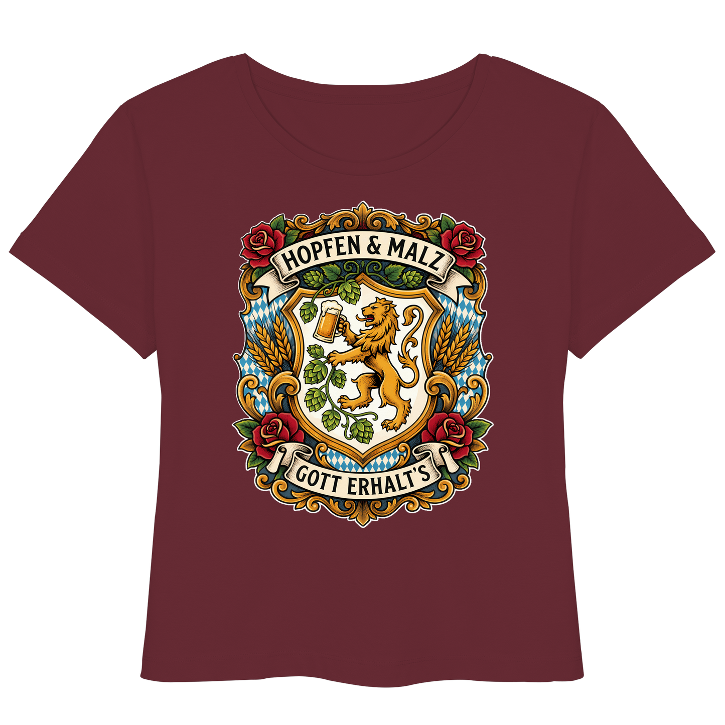HOPFEN & MALZ - GOTT ERHALT`S - Womens Organic Lightweight T-Shirt - BayrischerHumor