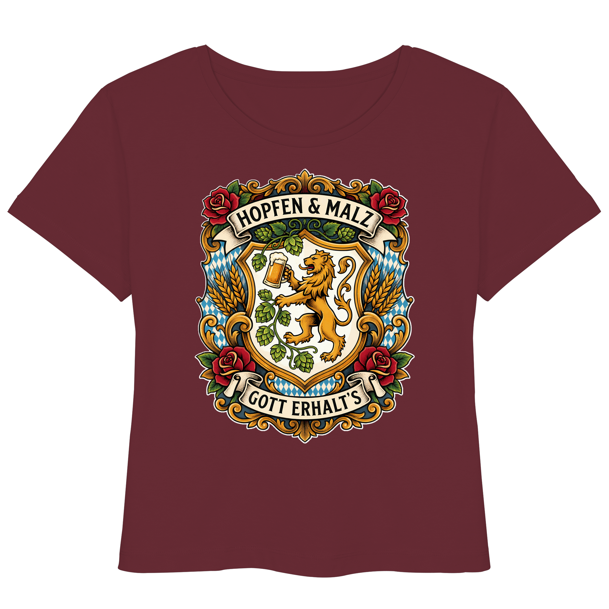 HOPFEN & MALZ - GOTT ERHALT`S - Womens Organic Lightweight T-Shirt - BayrischerHumor