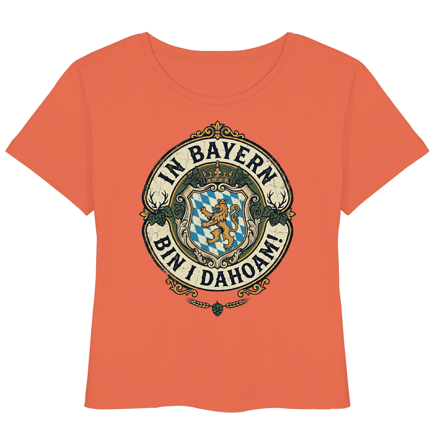 IN BAYERN BIN I DAHOAM! - Womens Organic Lightweight T-Shirt - BayrischerHumor