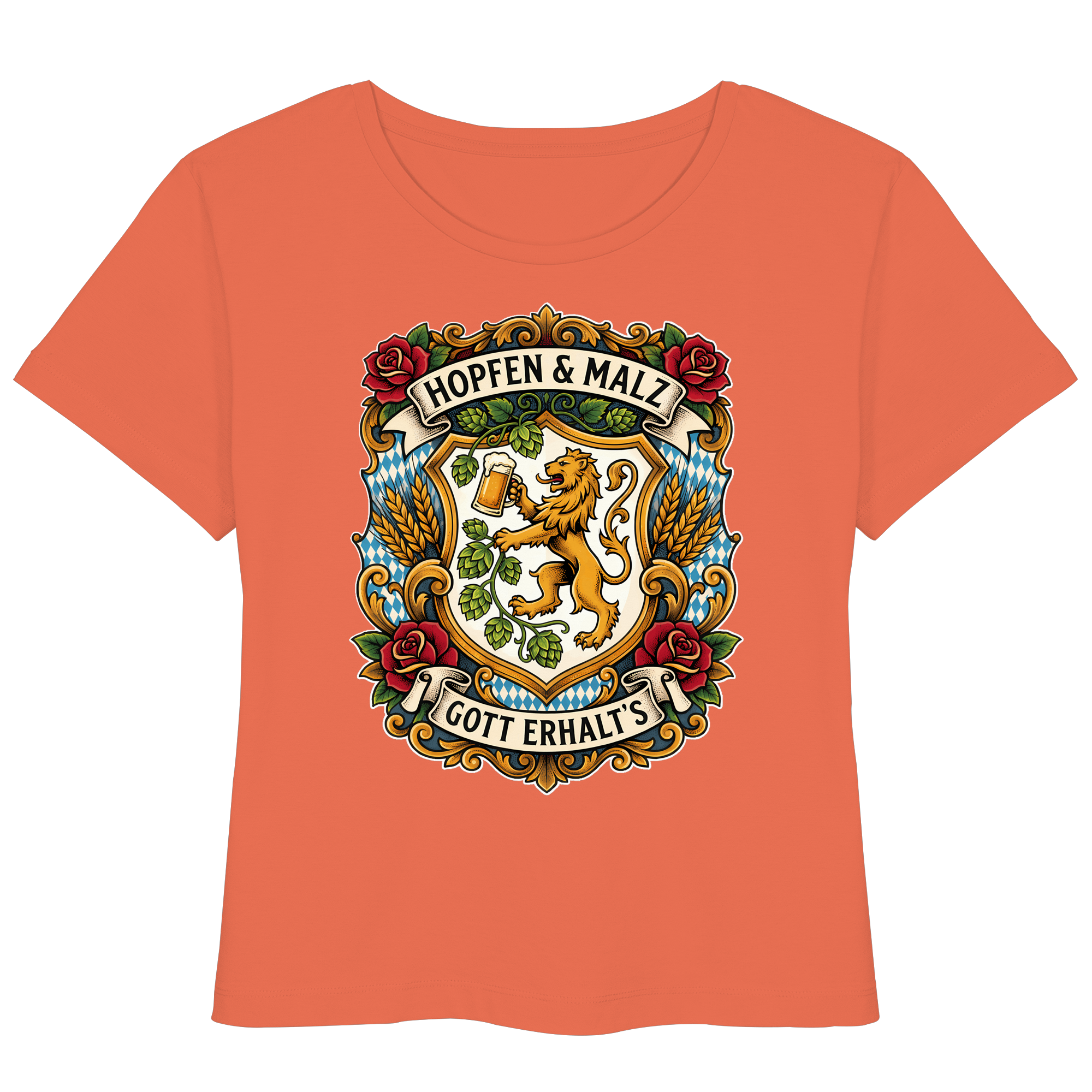 HOPFEN & MALZ - GOTT ERHALT`S - Womens Organic Lightweight T-Shirt - BayrischerHumor