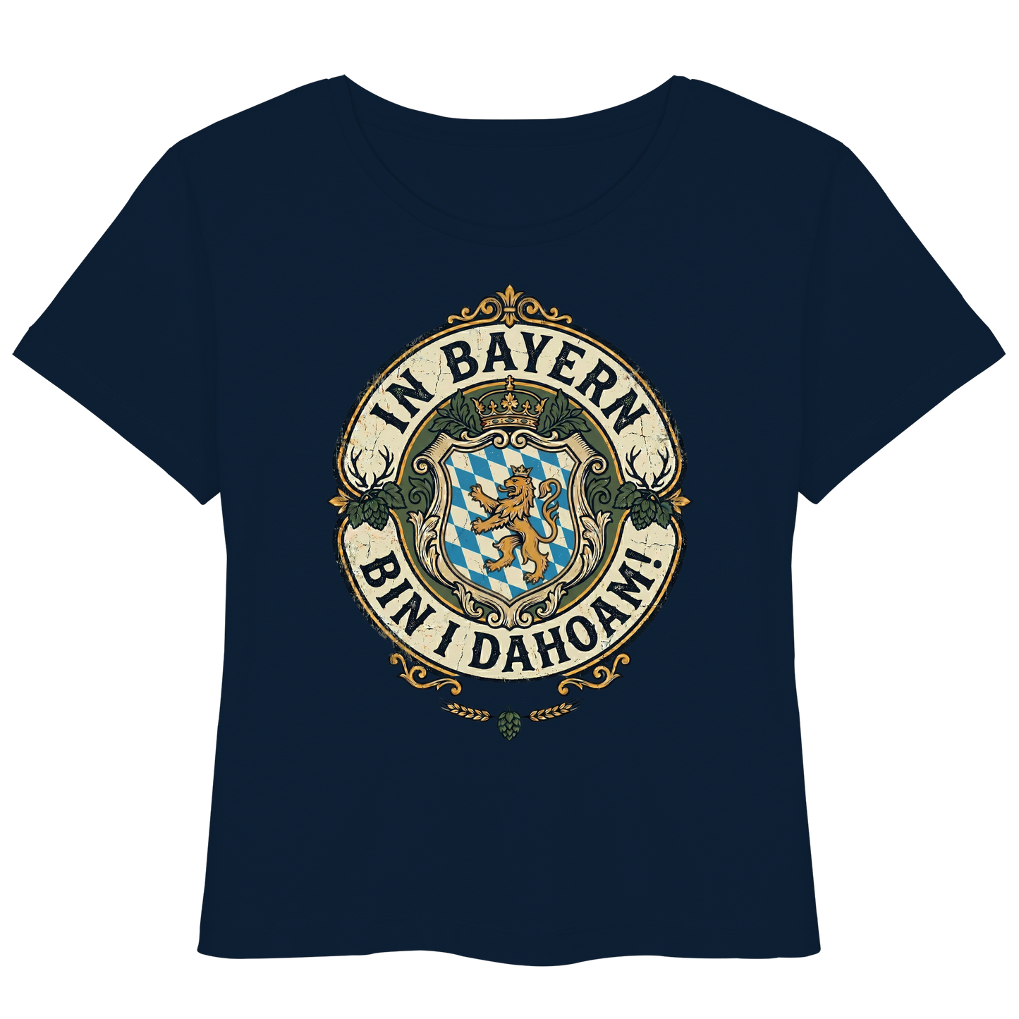 IN BAYERN BIN I DAHOAM! - Womens Organic Lightweight T-Shirt - BayrischerHumor