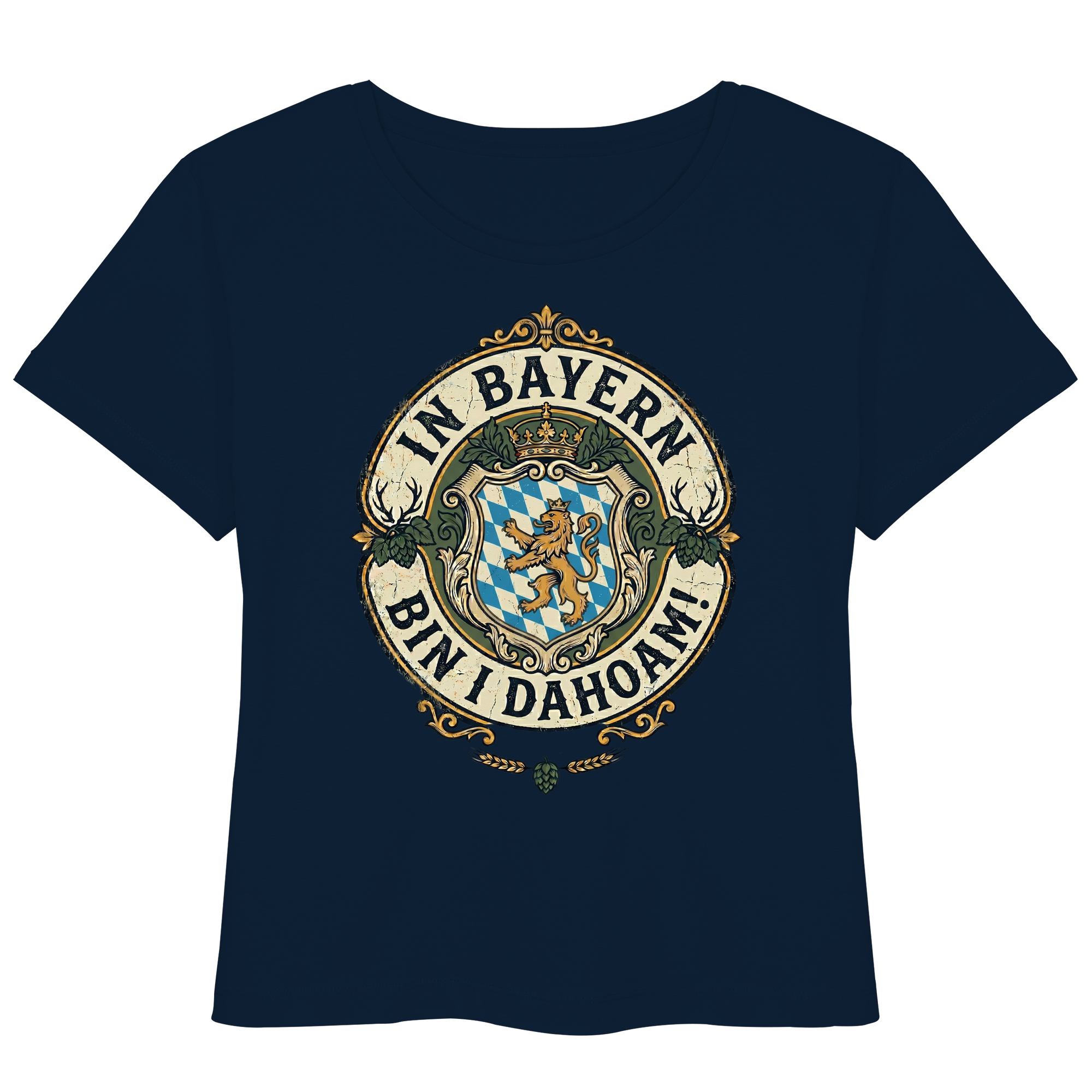 IN BAYERN BIN I DAHOAM! - Womens Organic Lightweight T-Shirt - BayrischerHumor