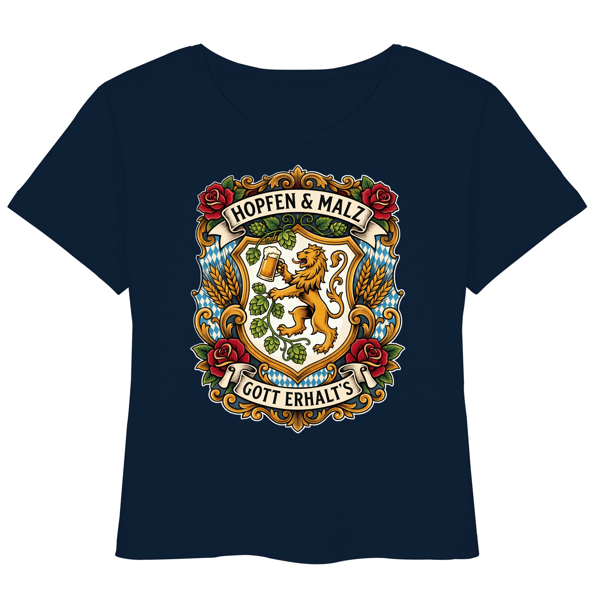 HOPFEN & MALZ - GOTT ERHALT`S - Womens Organic Lightweight T-Shirt - BayrischerHumor