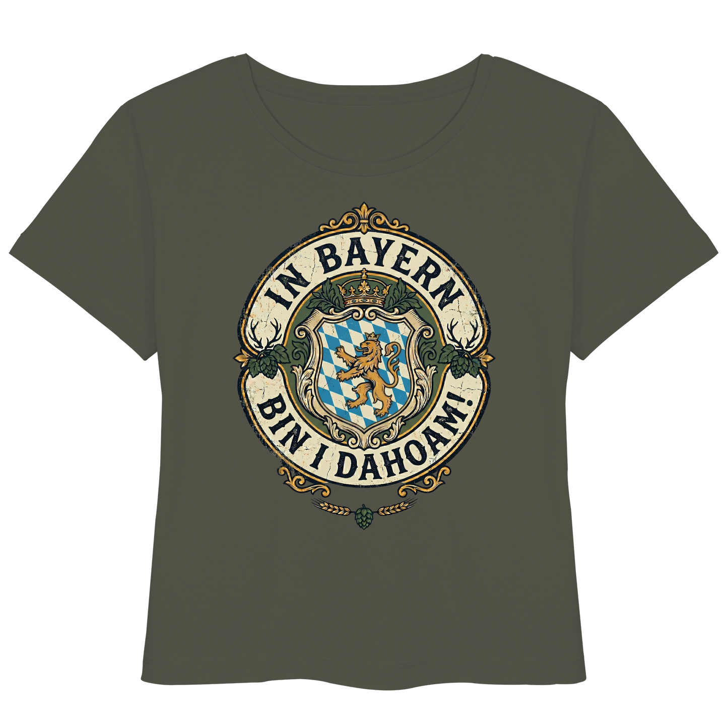 IN BAYERN BIN I DAHOAM! - Womens Organic Lightweight T-Shirt - BayrischerHumor