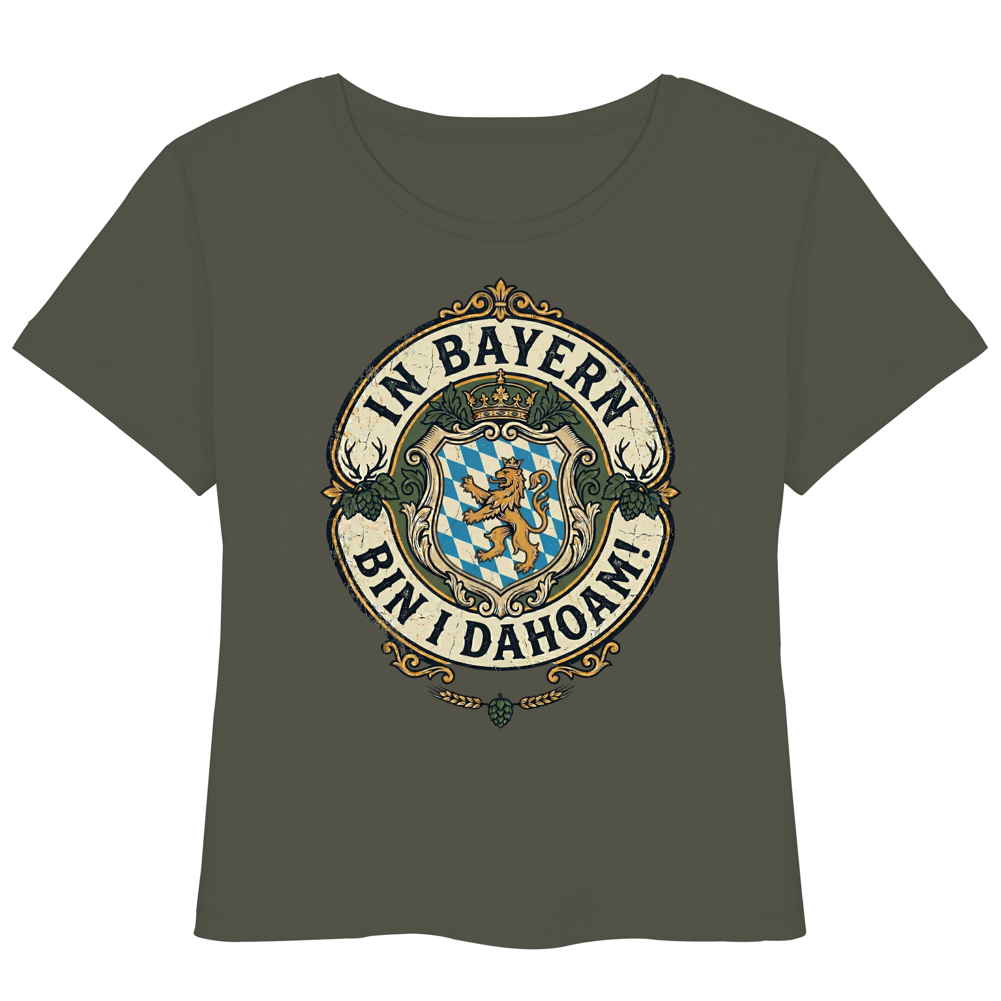 IN BAYERN BIN I DAHOAM! - Womens Organic Lightweight T-Shirt - BayrischerHumor