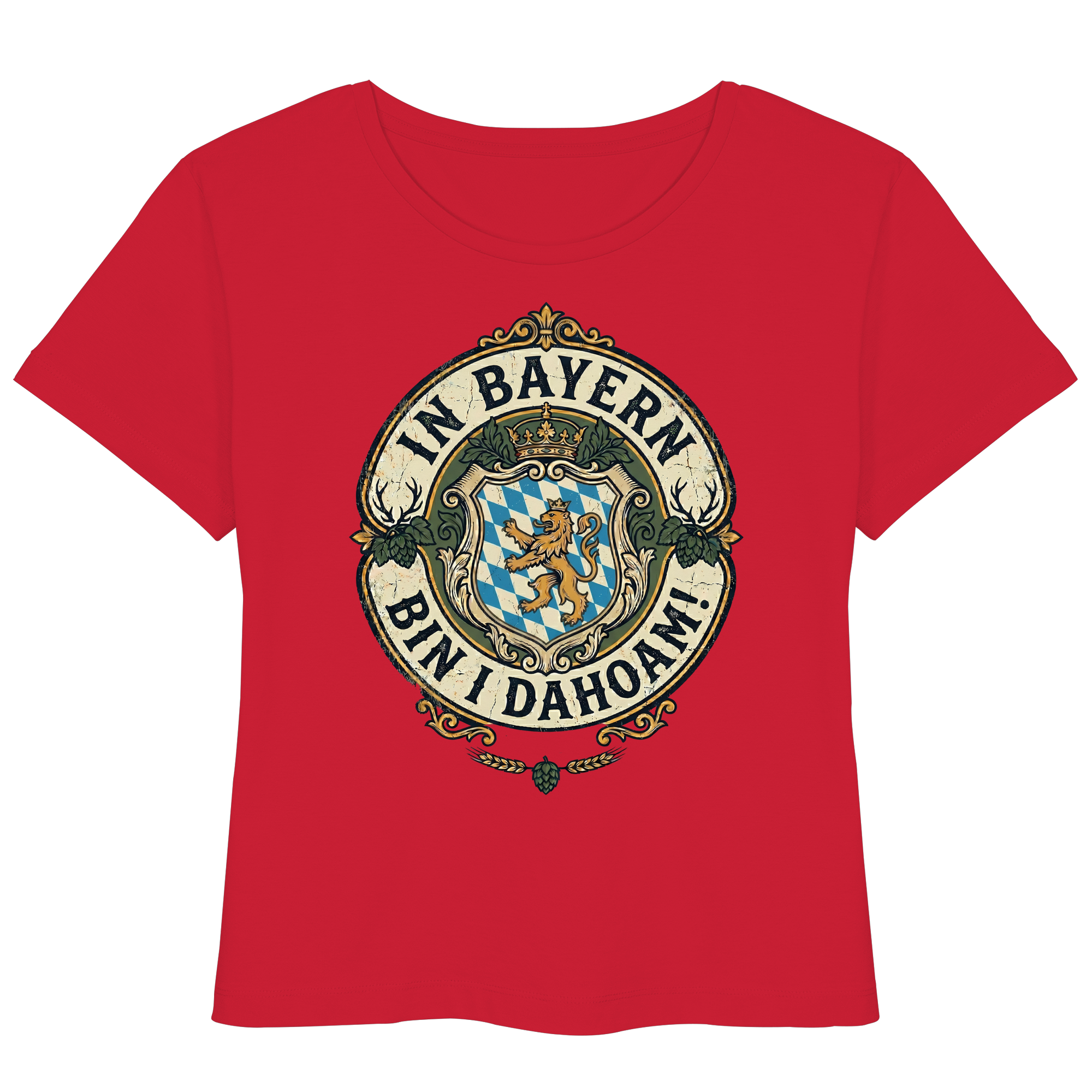 IN BAYERN BIN I DAHOAM! - Womens Organic Lightweight T-Shirt - BayrischerHumor