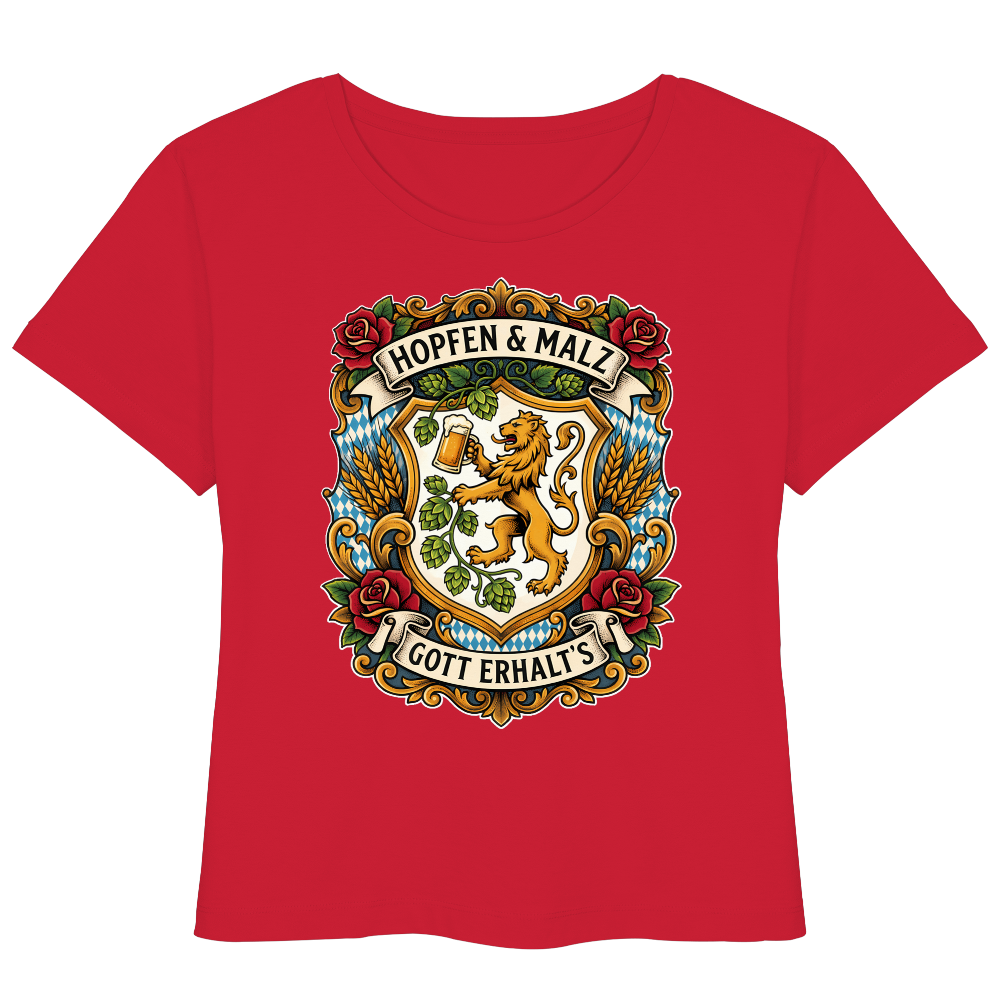 HOPFEN & MALZ - GOTT ERHALT`S - Womens Organic Lightweight T-Shirt - BayrischerHumor