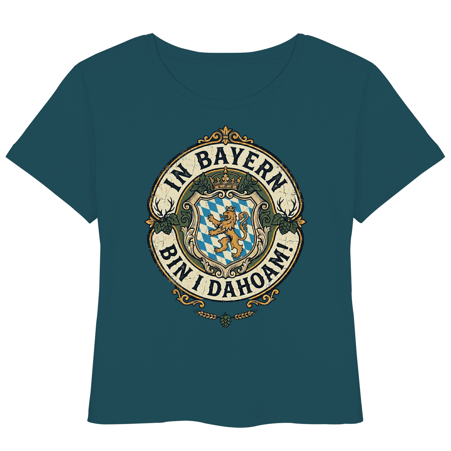 IN BAYERN BIN I DAHOAM! - Womens Organic Lightweight T-Shirt - BayrischerHumor