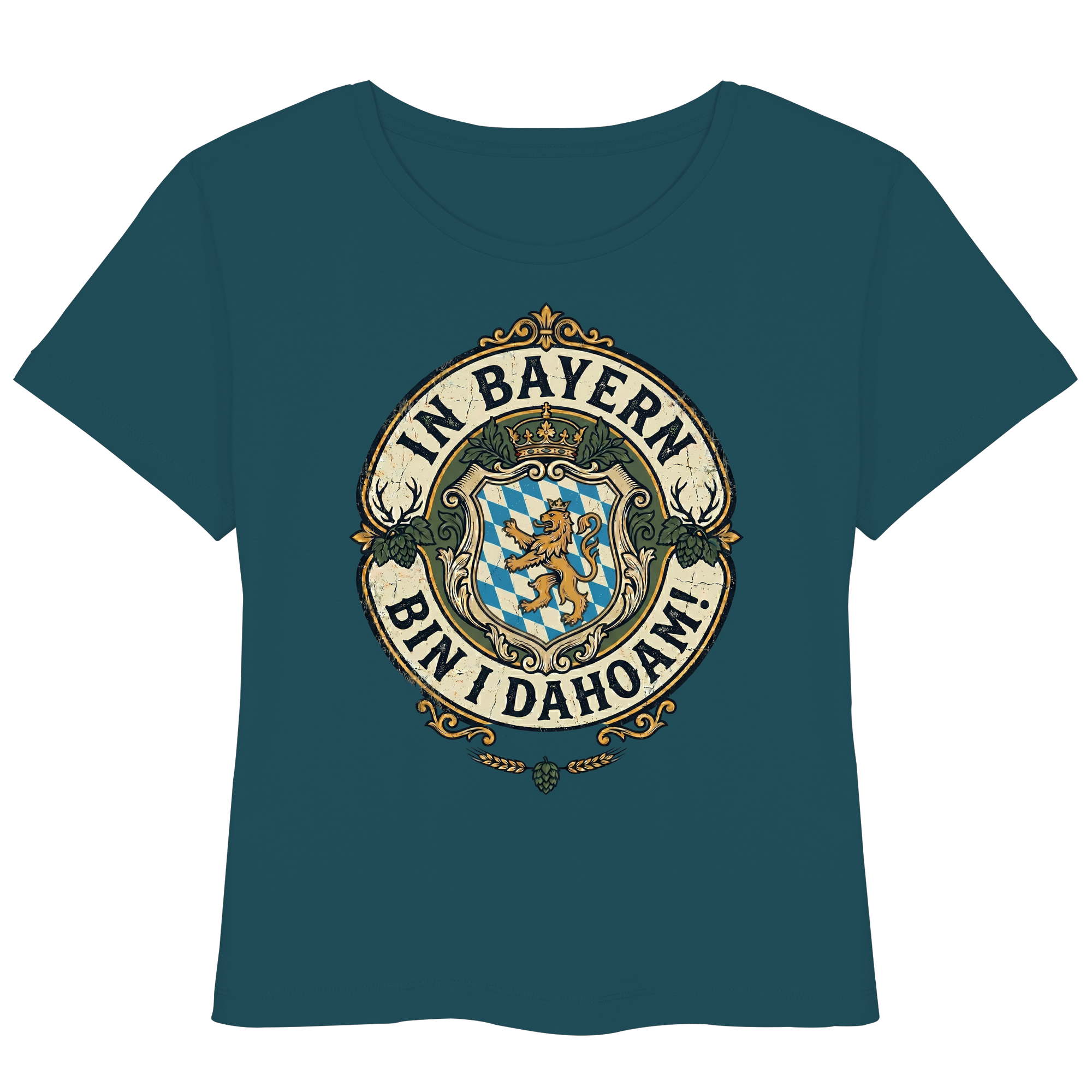 IN BAYERN BIN I DAHOAM! - Womens Organic Lightweight T-Shirt - BayrischerHumor