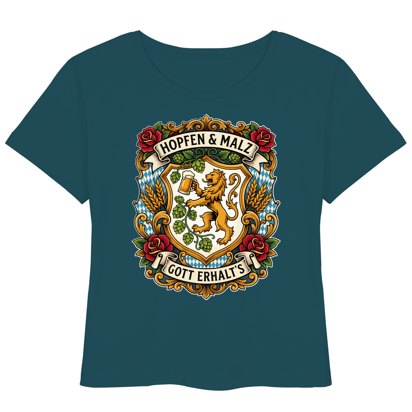 HOPFEN & MALZ - GOTT ERHALT`S - Womens Organic Lightweight T-Shirt - BayrischerHumor