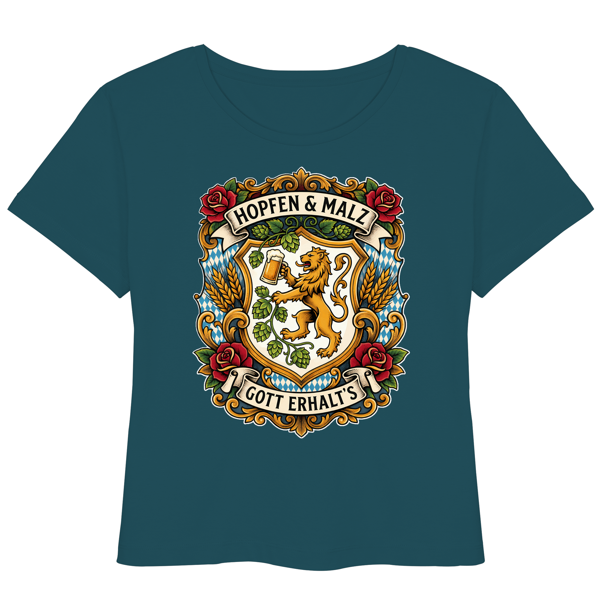 HOPFEN & MALZ - GOTT ERHALT`S - Womens Organic Lightweight T-Shirt - BayrischerHumor