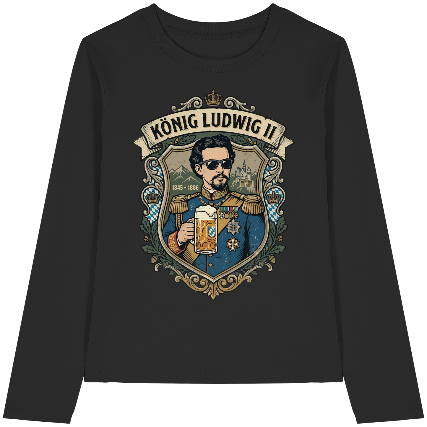 KÖNIG LUDWIG II - Womens Organic Longsleeve T-Shirt - BayrischerHumor