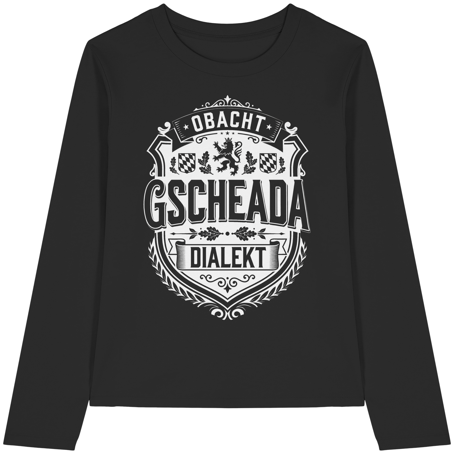 OBACHT GSCHEADA DIALEKT - Womens Organic Longsleeve T-Shirt - BayrischerHumor