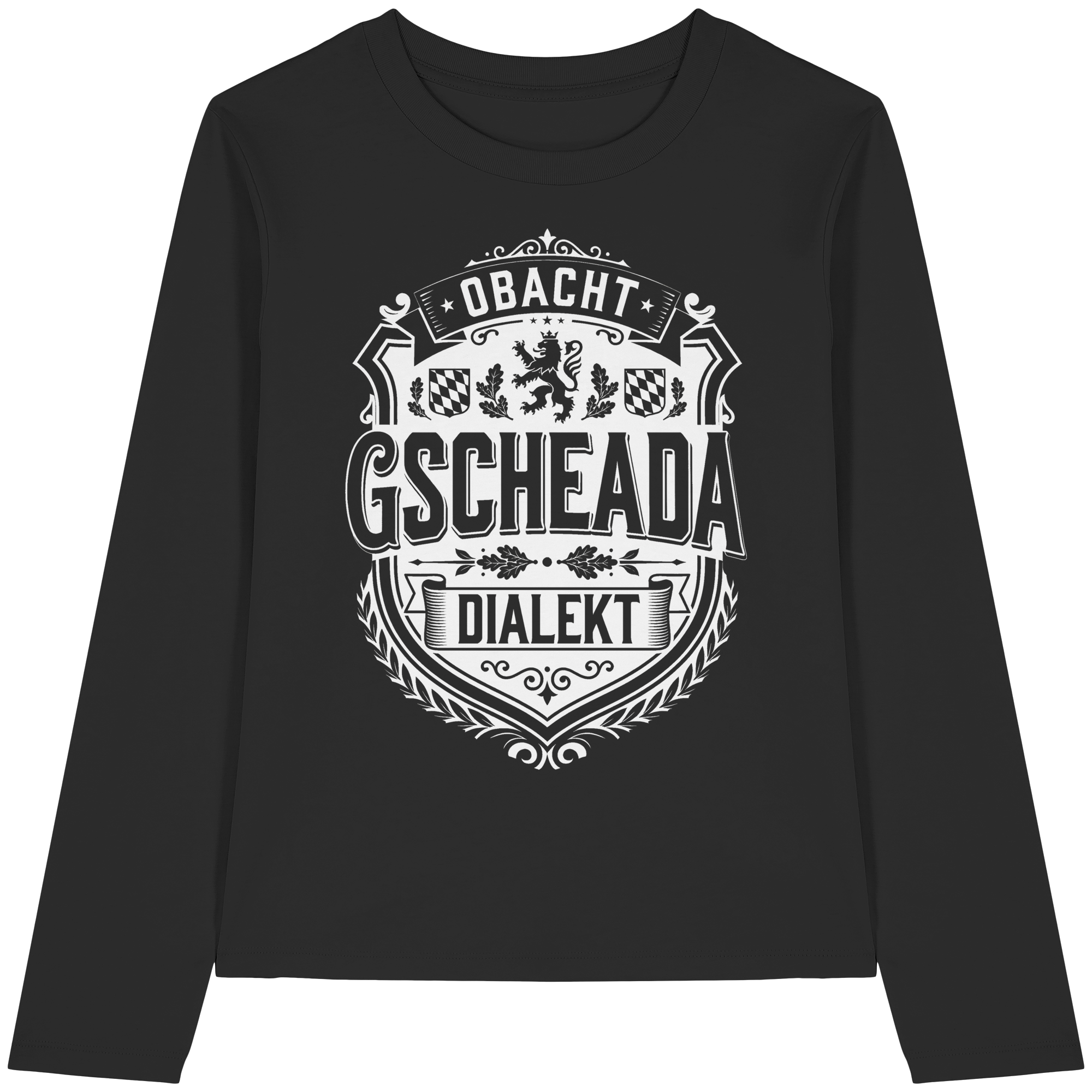 OBACHT GSCHEADA DIALEKT - Womens Organic Longsleeve T-Shirt - BayrischerHumor