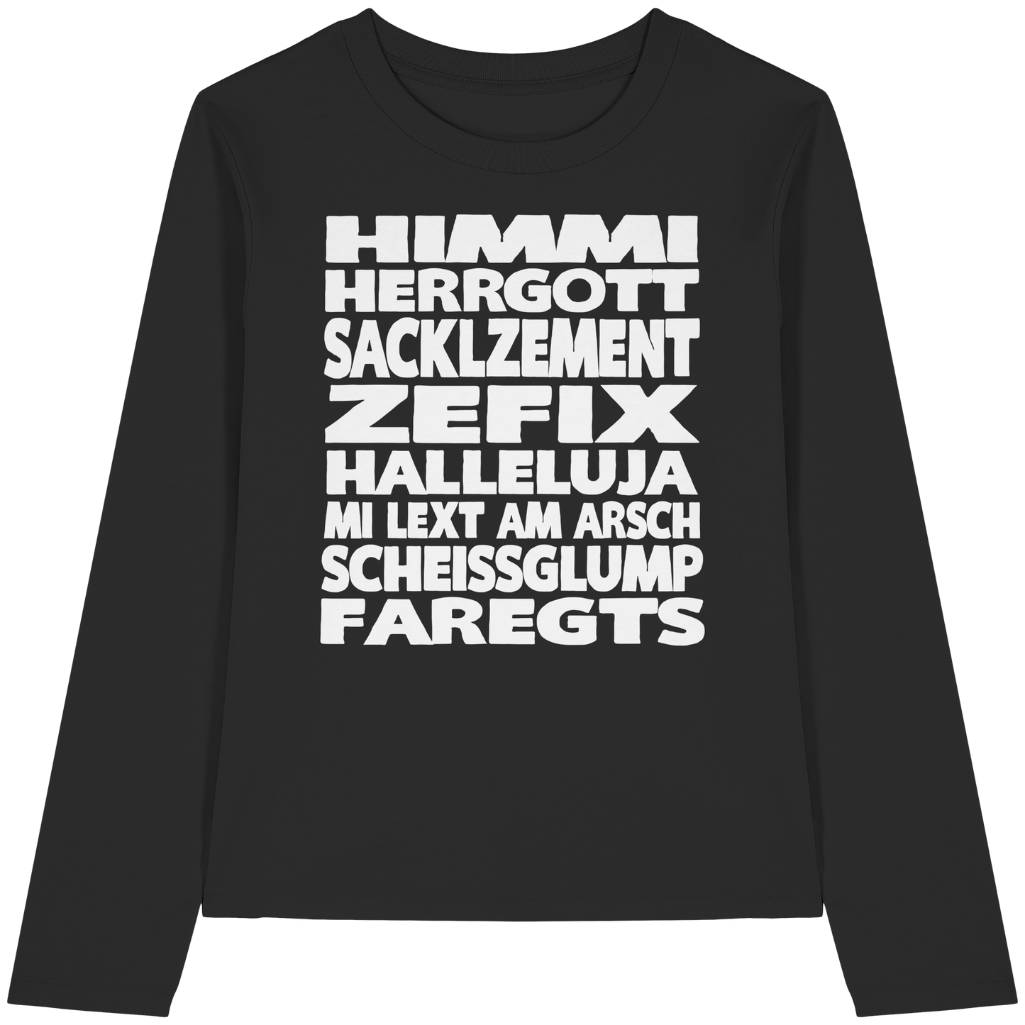 HIMMI HERRGOTT - Womens Organic Longsleeve T-Shirt - BayrischerHumor