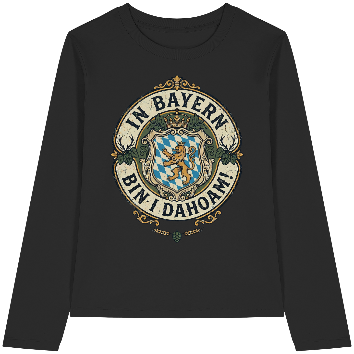 IN BAYERN BIN I DAHOAM! - Womens Organic Longsleeve T-Shirt - BayrischerHumor