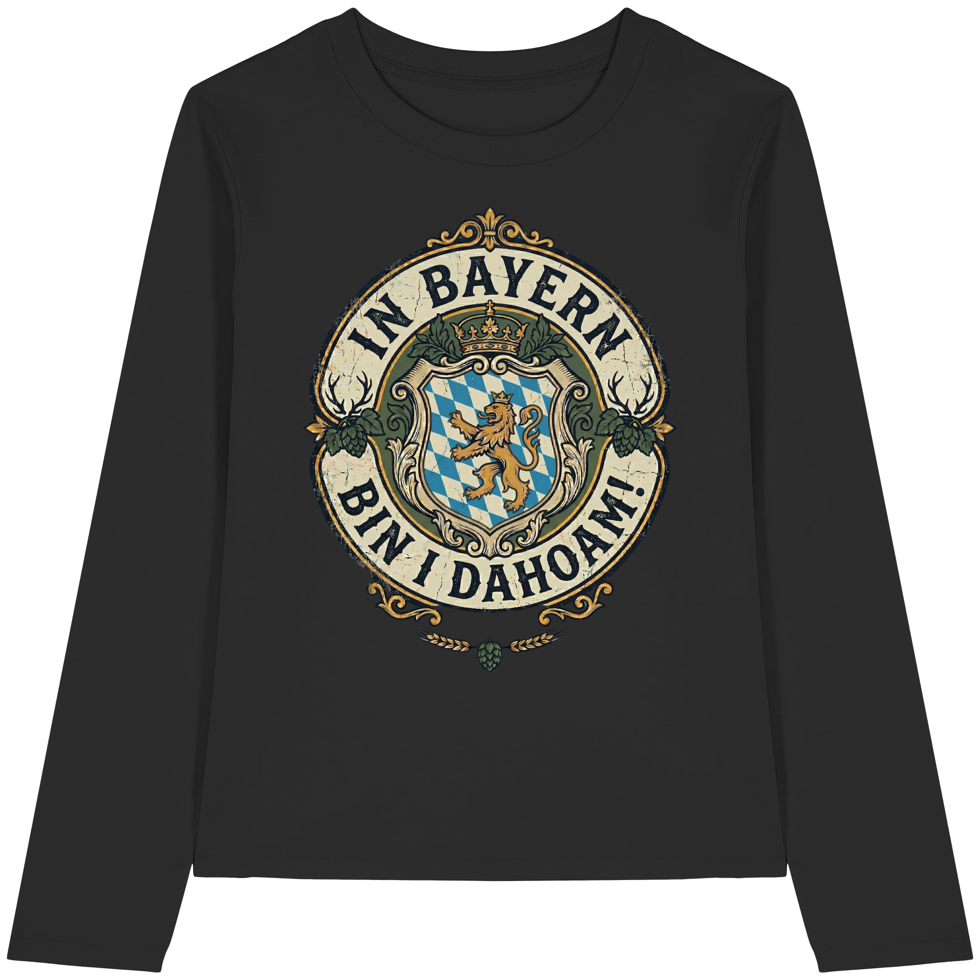 IN BAYERN BIN I DAHOAM! - Womens Organic Longsleeve T-Shirt - BayrischerHumor