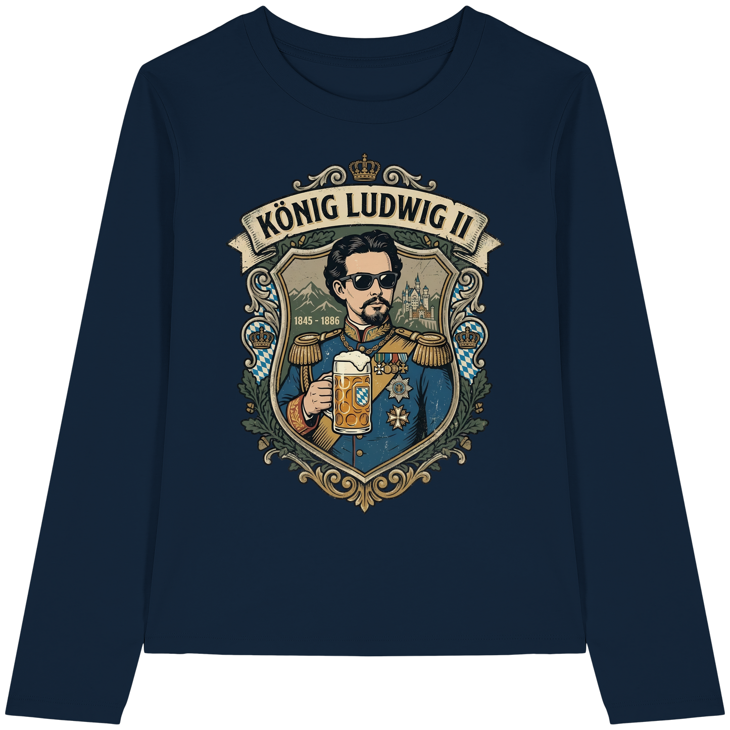 KÖNIG LUDWIG II - Womens Organic Longsleeve T-Shirt - BayrischerHumor
