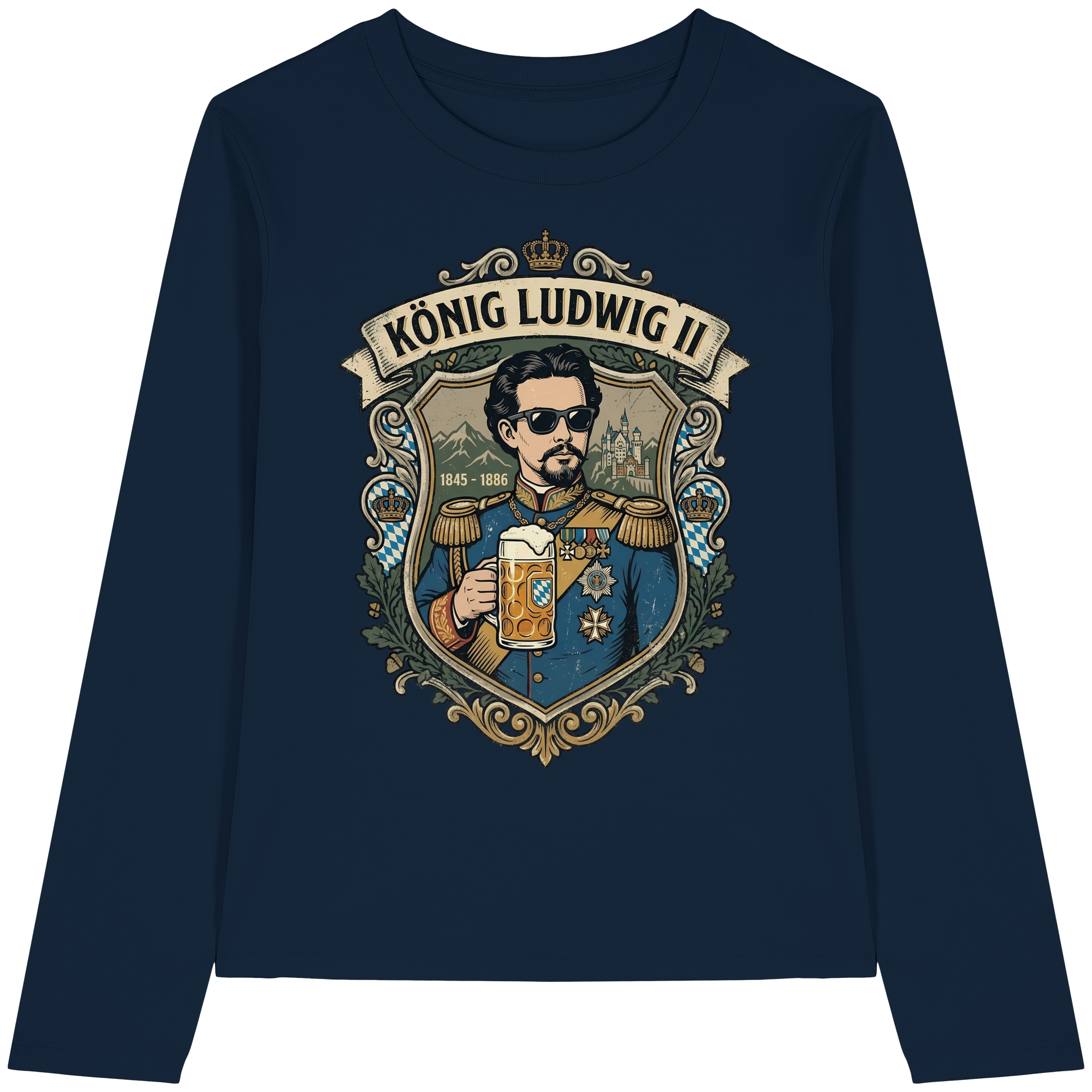 KÖNIG LUDWIG II - Womens Organic Longsleeve T-Shirt - BayrischerHumor