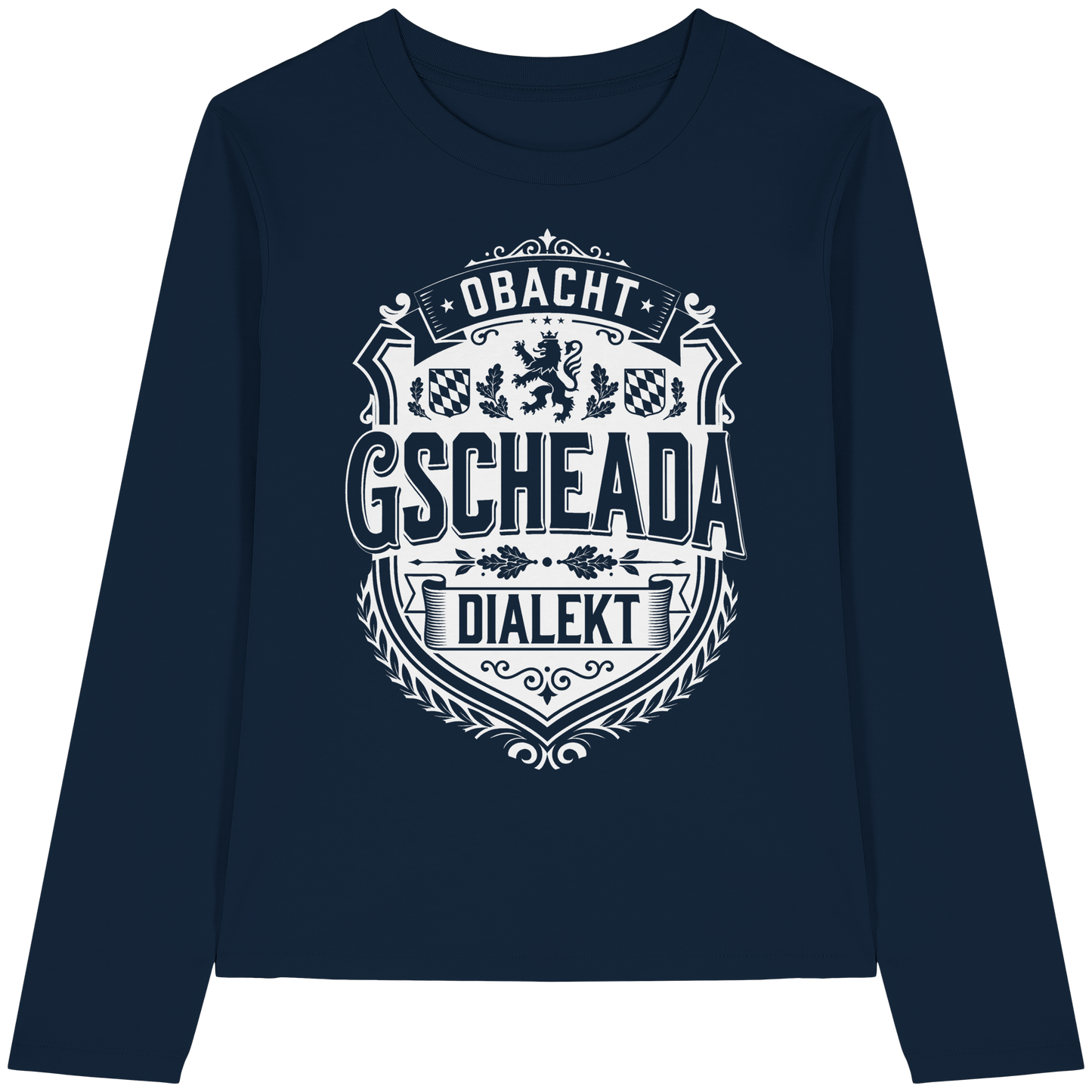 OBACHT GSCHEADA DIALEKT - Womens Organic Longsleeve T-Shirt - BayrischerHumor