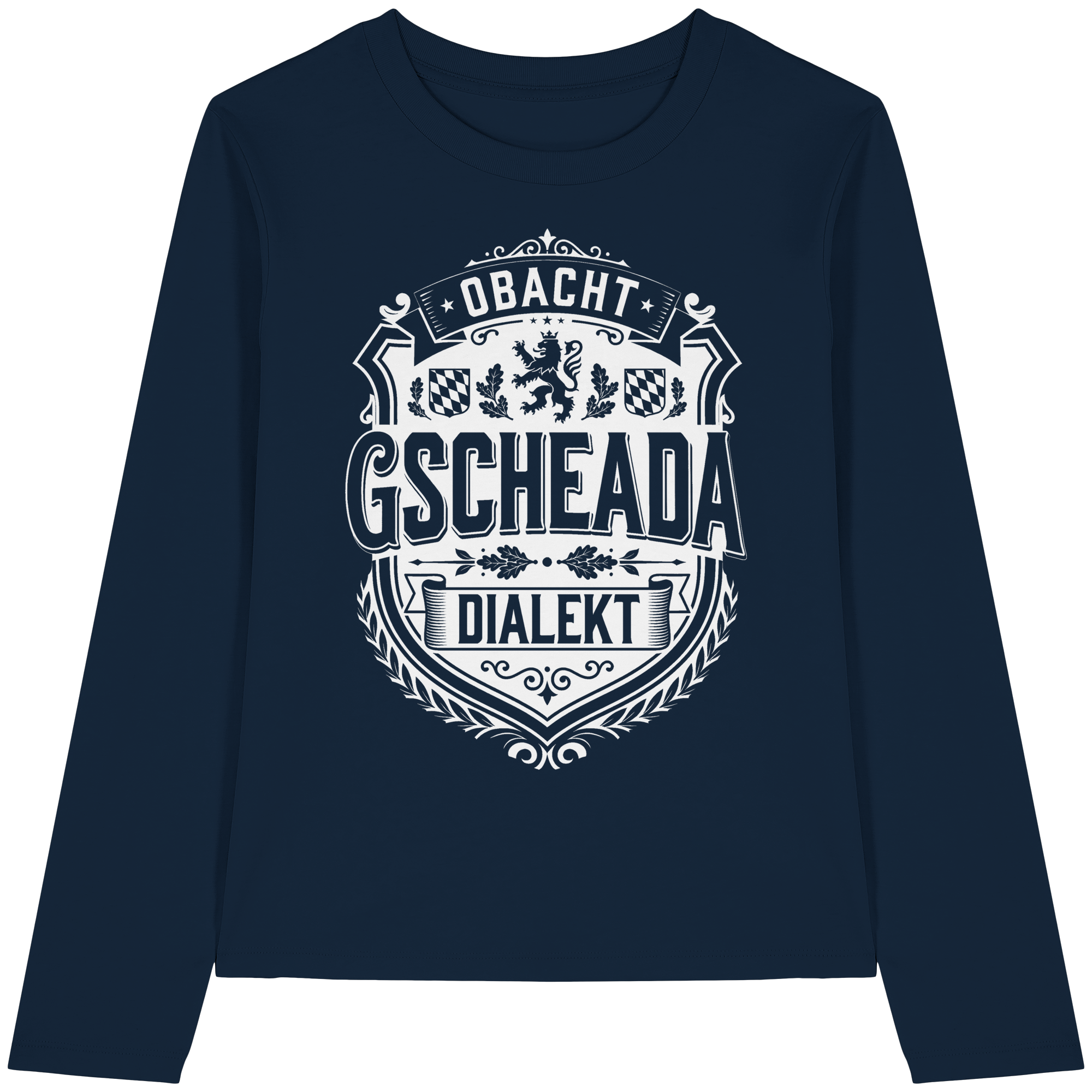 OBACHT GSCHEADA DIALEKT - Womens Organic Longsleeve T-Shirt - BayrischerHumor