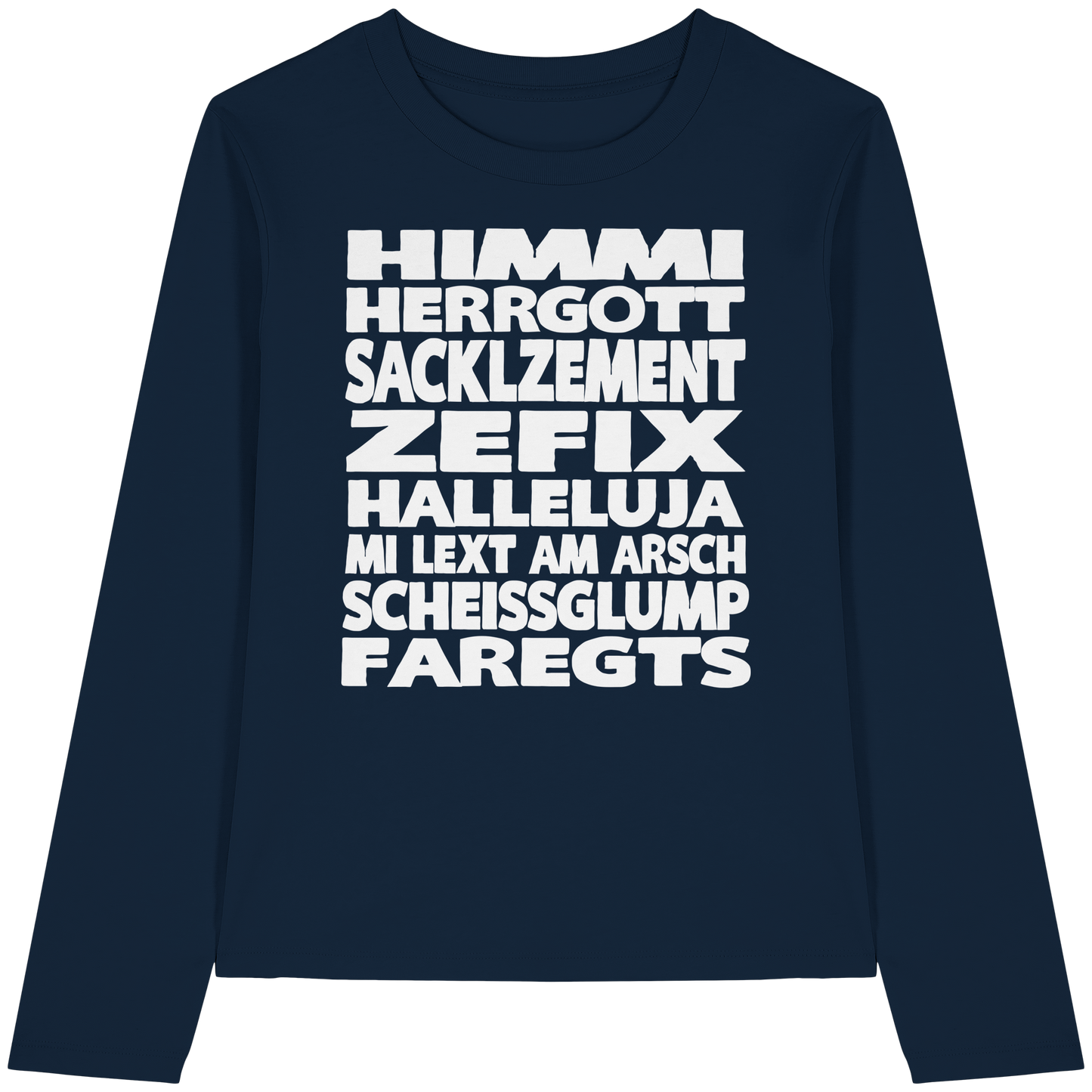 HIMMI HERRGOTT - Womens Organic Longsleeve T-Shirt - BayrischerHumor