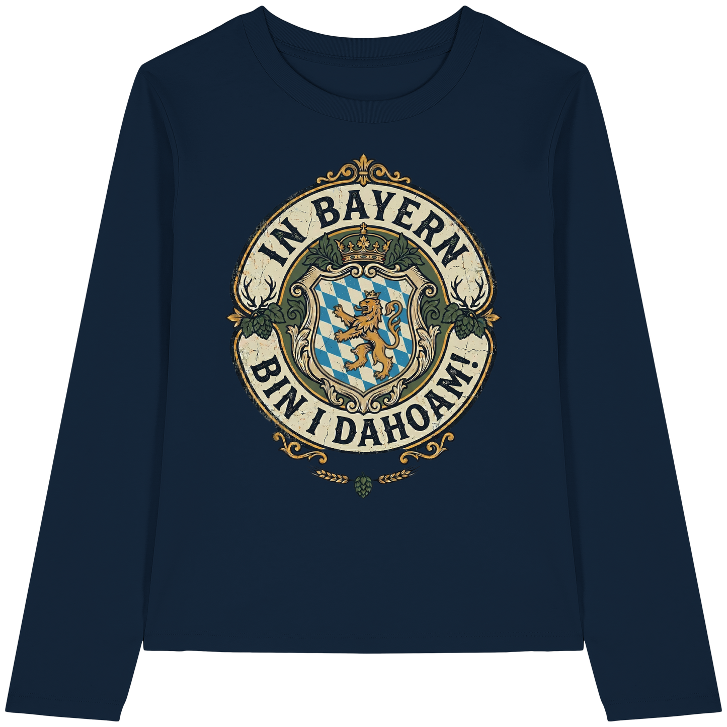 IN BAYERN BIN I DAHOAM! - Womens Organic Longsleeve T-Shirt - BayrischerHumor