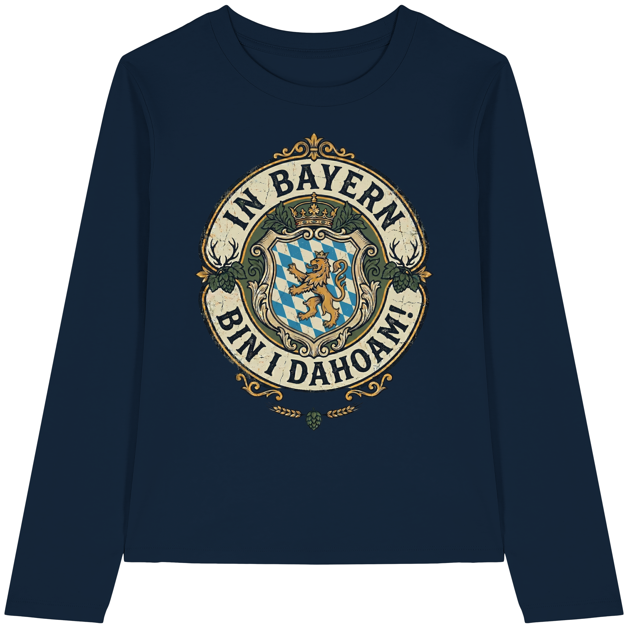 IN BAYERN BIN I DAHOAM! - Womens Organic Longsleeve T-Shirt - BayrischerHumor