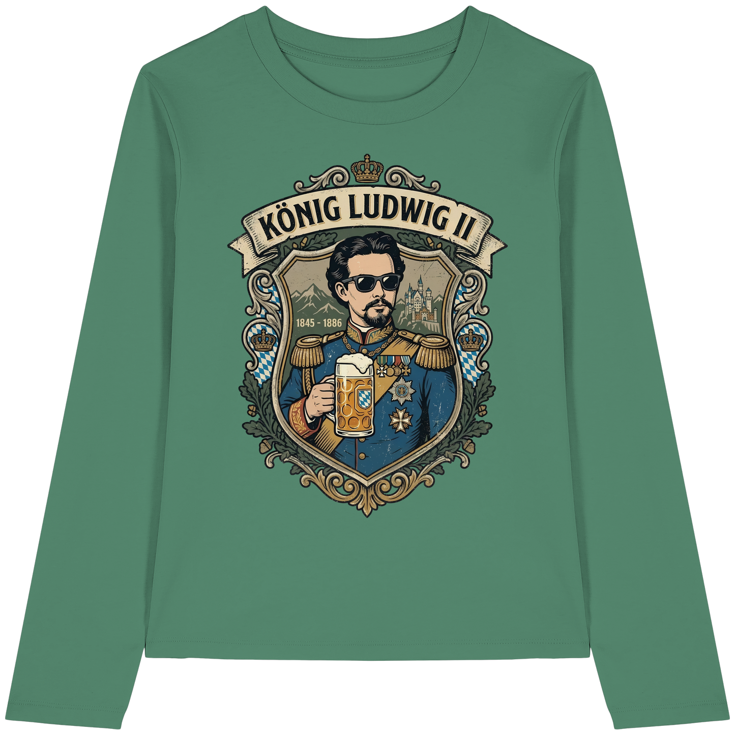 KÖNIG LUDWIG II - Womens Organic Longsleeve T-Shirt - BayrischerHumor