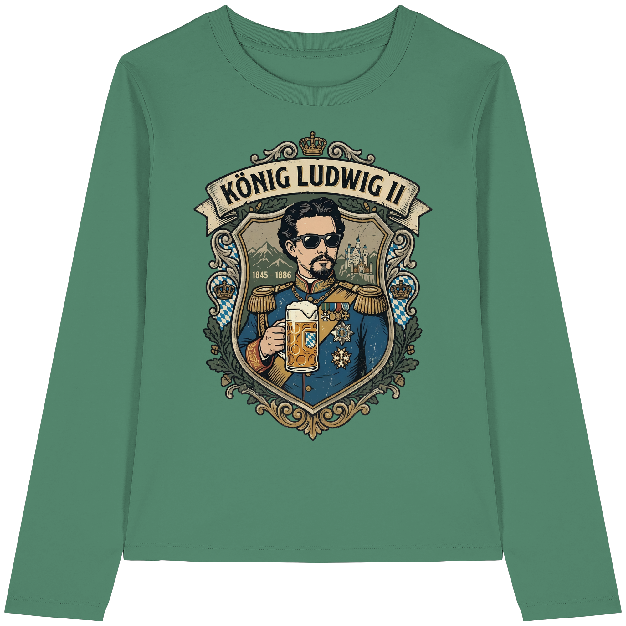 KÖNIG LUDWIG II - Womens Organic Longsleeve T-Shirt - BayrischerHumor