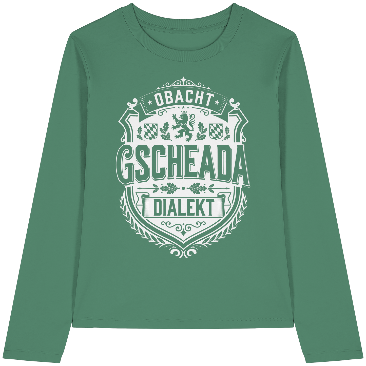 OBACHT GSCHEADA DIALEKT - Womens Organic Longsleeve T-Shirt - BayrischerHumor