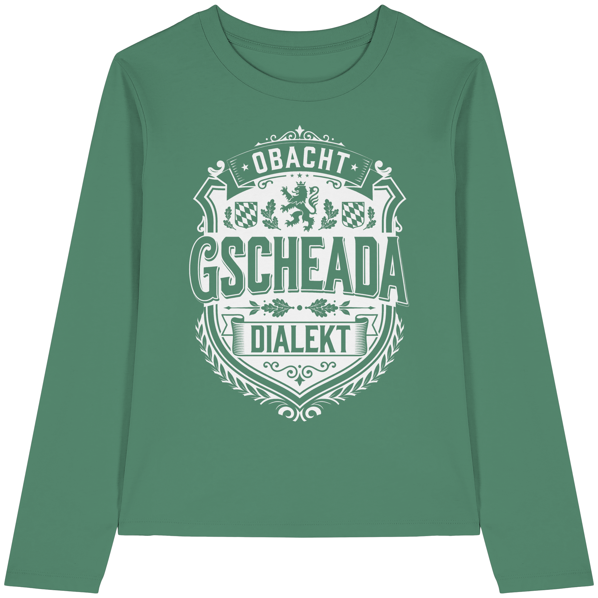 OBACHT GSCHEADA DIALEKT - Womens Organic Longsleeve T-Shirt - BayrischerHumor